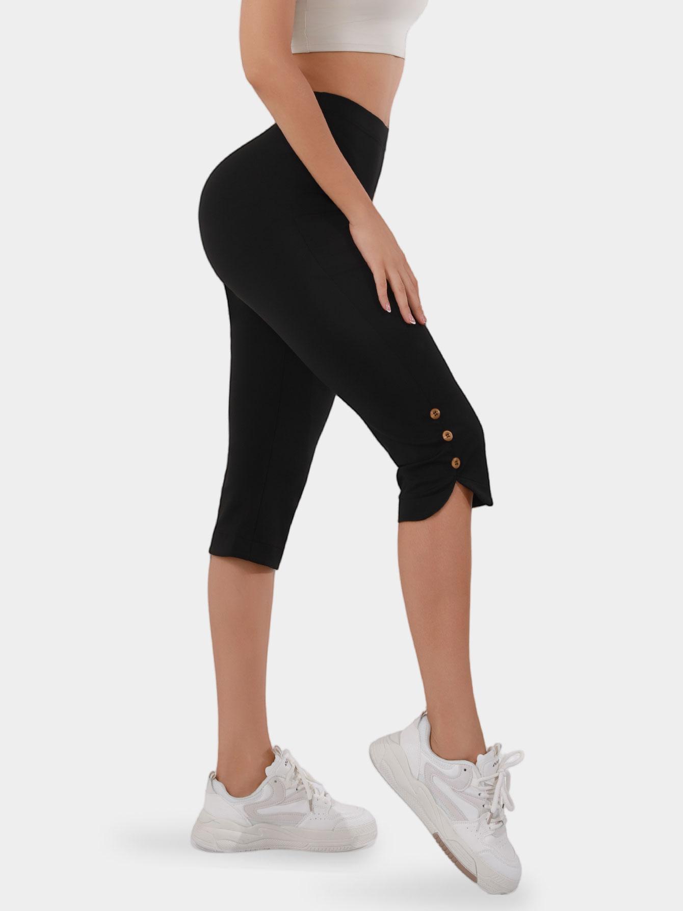 Women's High-Waisted Slimming Yoga Pants 3-Pack Butt-Lifting 4-Way Stretch Silky Soft 7/8 Length Button Detail for Workouts & Casual Wear - Clothes, Womenswear Women's High-Waisted Slimming Yoga Pants 3-Pack Butt-Lifting 4-Way Stretch Silky Soft 7/8 Length Button Detail for Workouts & Casual Wear - Clothes, Womenswear