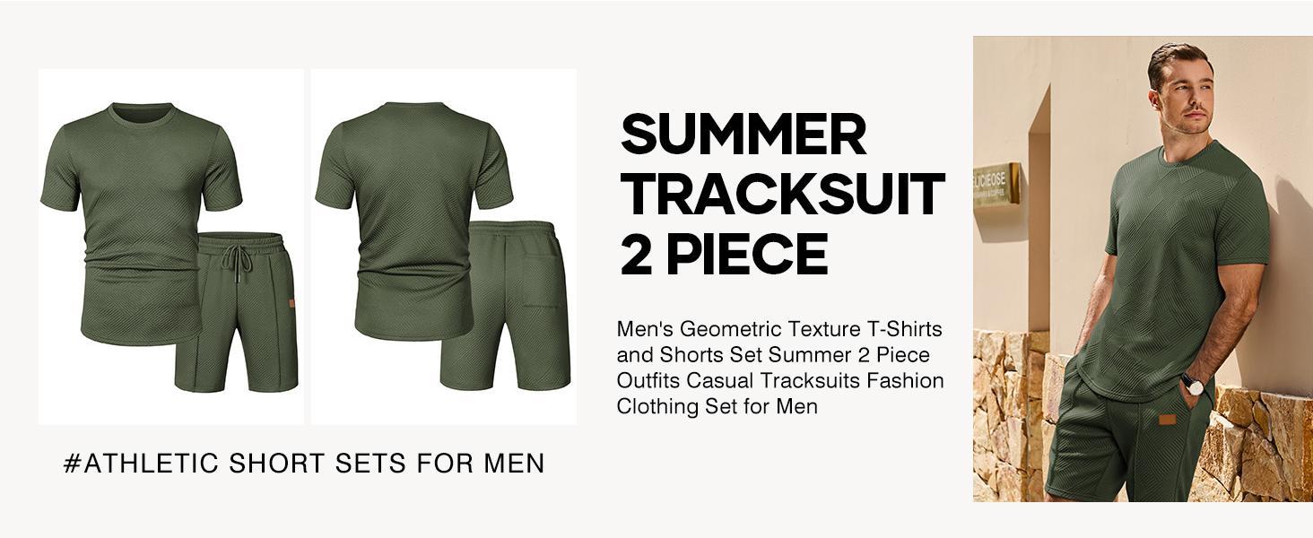 Dokotoo Men's Short Sets 2 Piece Outfits Summer Sports Breathable Casual T Shirts and Shorts Tracksuit Sets with Pockets