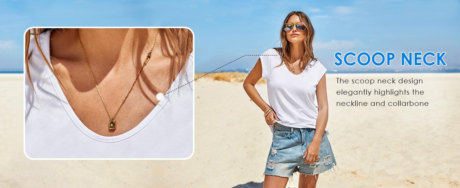Tankaneo 3 Pack Womens Cap Sleeve Tops V Neck Loose Fit Tshirts Spring Summer Casual Basic Tees