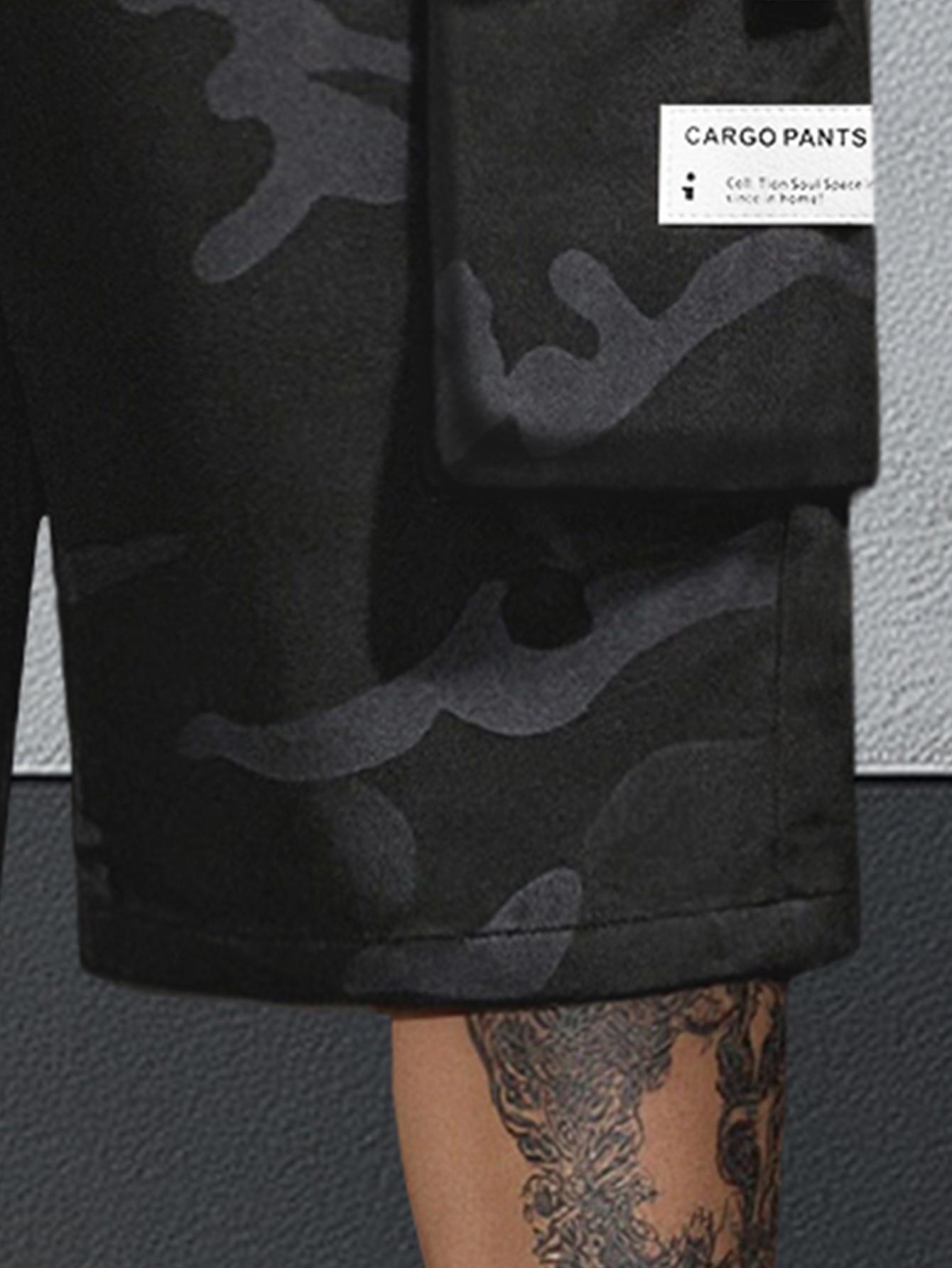 Men's 3-Pack Camo Cargo Shorts &ndash; Multi-Pocket Design, Drawstring Waistband, Casual Streetwear Shorts, Perfect for Everyday Wear & Urban Styling SpringStatements