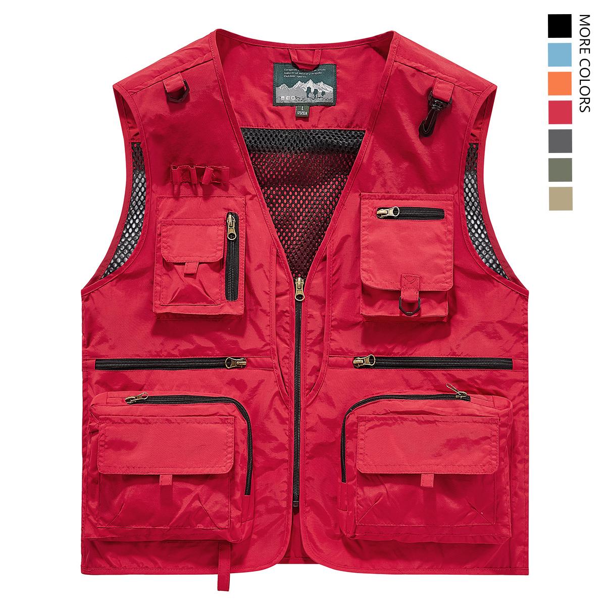 Made from 100% nylon, anti-static design ensures safety (true size). Men&rsquo;s fashion quick-dry mesh casual outdoor multi-pocket fishing photography vest/work vest jacket with multiple pockets, suitable for outdoor activities.