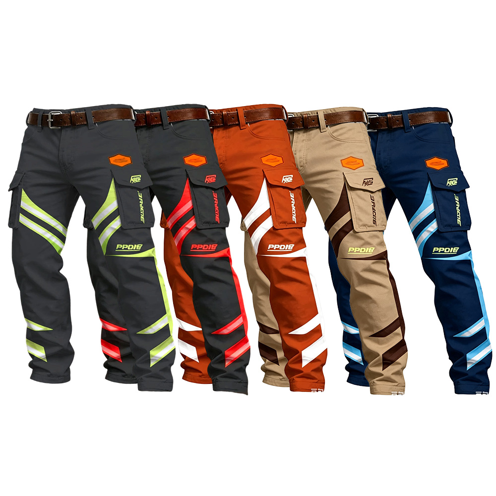 Men's Casual Fall & Winter Button Long Pants with Pockets, Slim Fit Ankle-Length Workwear