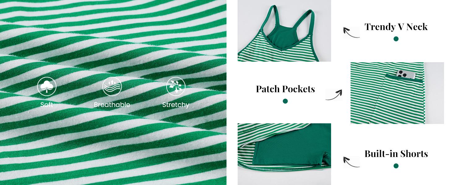 SCUSTY Women's Summer Sleeveless 4th Of July Striped Mini Dress with Built-in Shorts V Neck Spaghetti Straps Athletic Shorts Tennis Dress with Pockets SCUSTY Women's Summer Sleeveless 4th Of July Striped Mini Dress with Built-in Shorts V Neck Spaghetti Straps Athletic Shorts Tennis Dress with Pockets