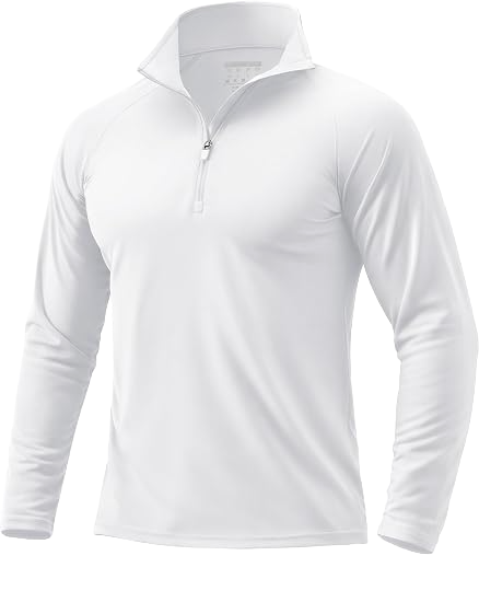 Men's UPF 50+ Quarter Zip Sun Protection Long Sleeve Golf Shirt