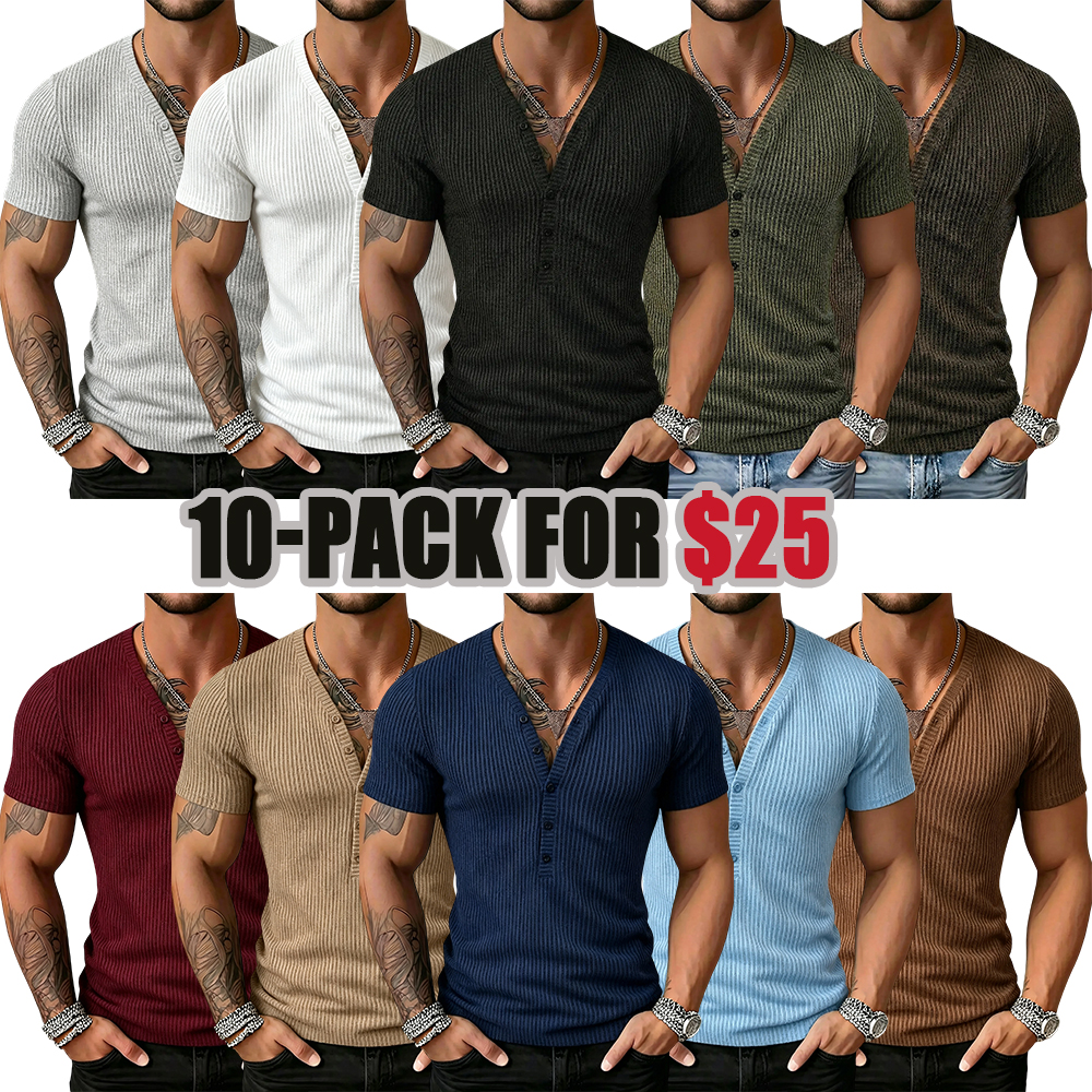 Men's Spring Textured Dual-Color Striped Deep V-Neck Short Sleeve Sports Top, Casual Sportswear Gym Tee, Athletic Workout Shirt, Athletic Fitness Top