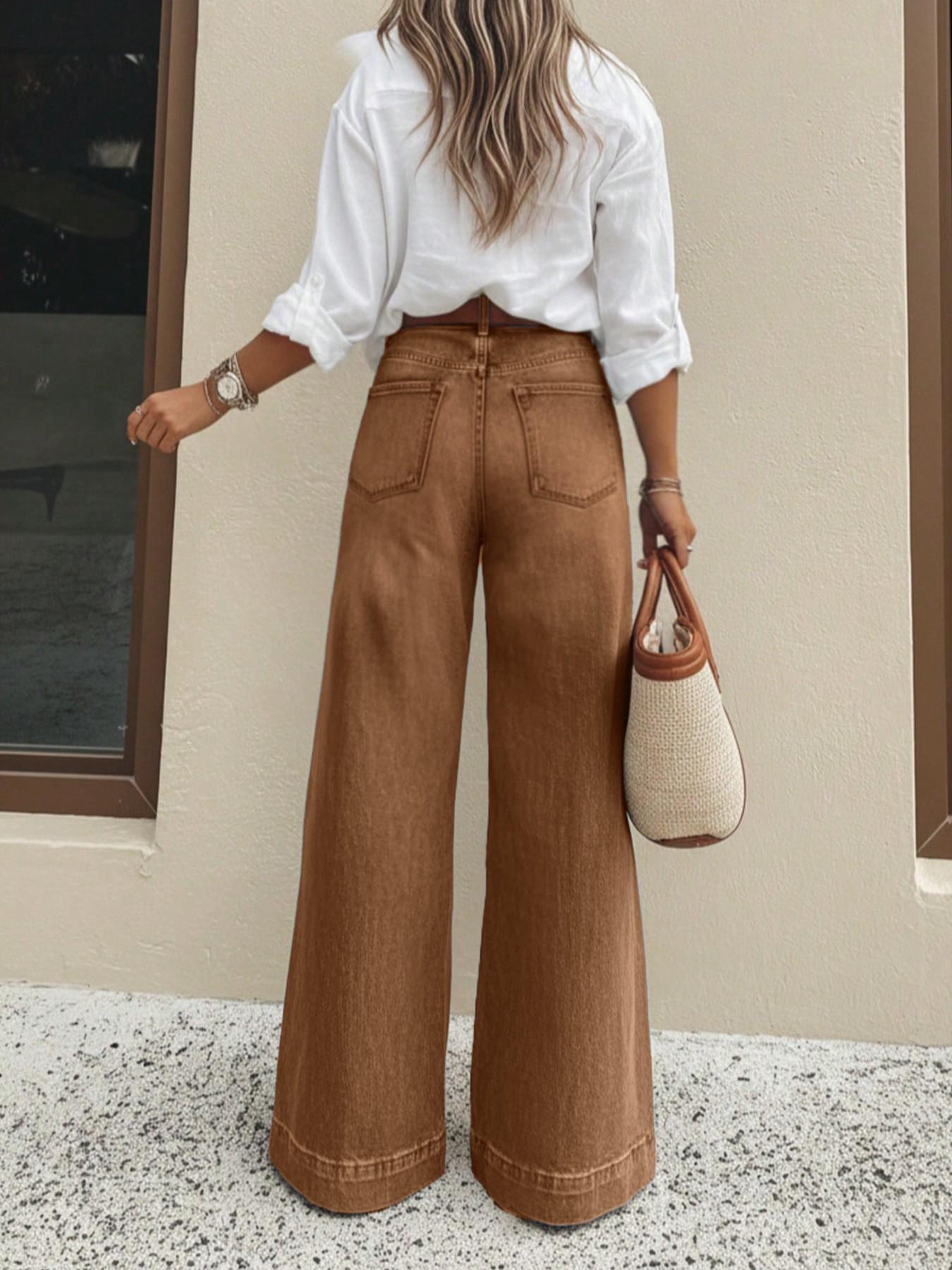 Women's Loose Straight Leg Jeans with Pockets, Comfortable and Fashionable, Perfect for Daily Wear, Versatile Casual Style Women's Loose Straight Leg Jeans with Pockets, Comfortable and Fashionable, Perfect for Daily Wear, Versatile Casual Style