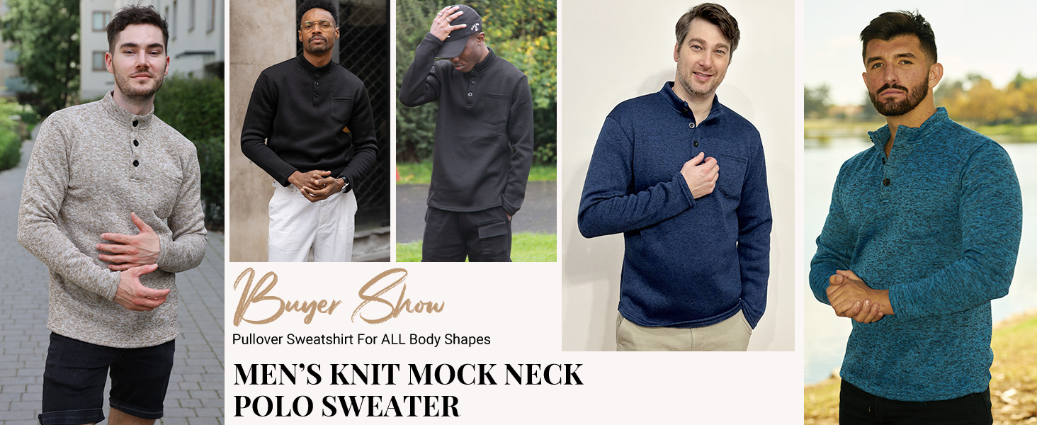 mens knit henley sweater