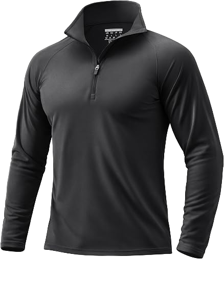 Men's UPF 50+ Quarter Zip Sun Protection Long Sleeve Golf Shirt