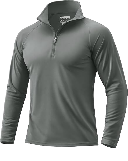 Men's UPF 50+ Quarter Zip Sun Protection Long Sleeve Golf Shirt