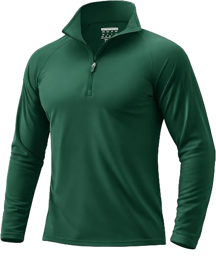 Men's UPF 50+ Quarter Zip Sun Protection Long Sleeve Golf Shirt