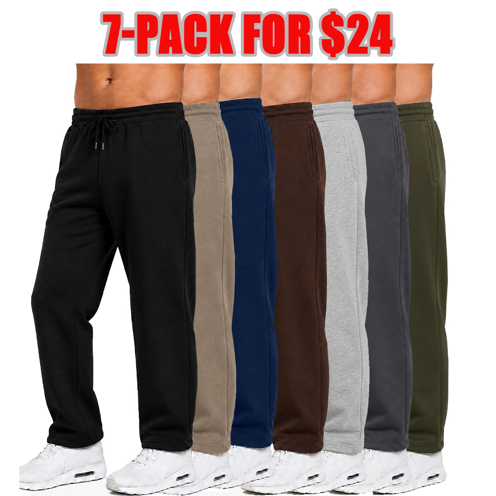 Men's Classic Heavyweight Fleece Sweatpants with Open Bottom