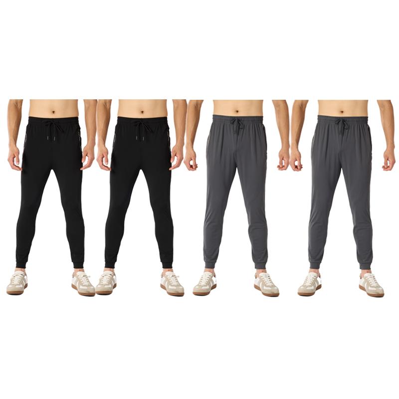 4-Pack Men's Joggers with Zipper Pockets Lightweight Cuffed Stretch Sweatpants Athleisure Outfit Big Guy Pants Athletic Workout Running Gym Fit for Spring & Summer Fashion