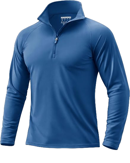 Men's UPF 50+ Quarter Zip Sun Protection Long Sleeve Golf Shirt