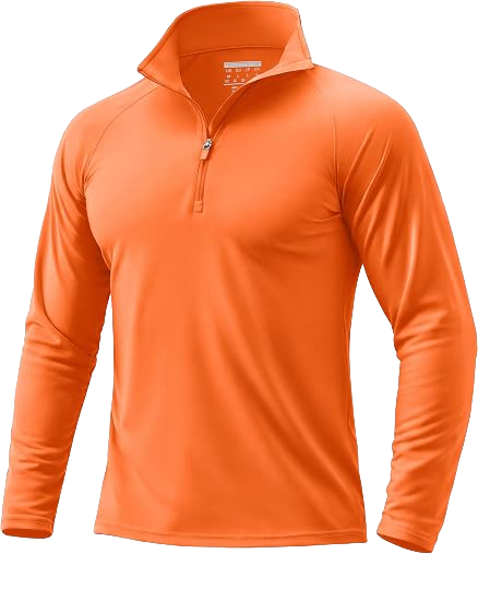Men's UPF 50+ Quarter Zip Sun Protection Long Sleeve Golf Shirt