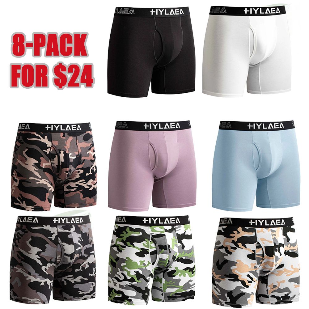 Men's Classic Bamboo Viscose Comfy Boxer Briefs - Moisture Wicking, Breathable