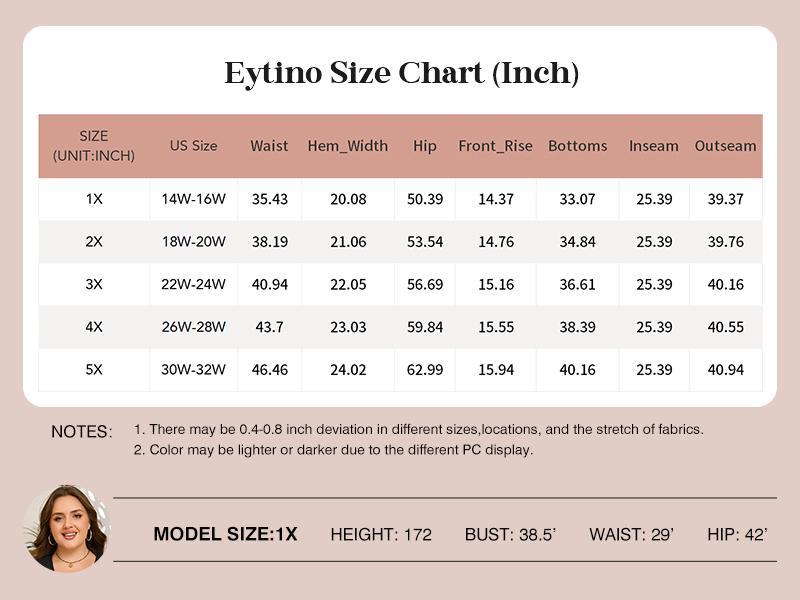 Eytino Womens Plus Size Wide Leg Pants Elastic Waist Drawstring Casual Palazzo Pants Cotton Lounge Trouser with Pockets(1X-5X)