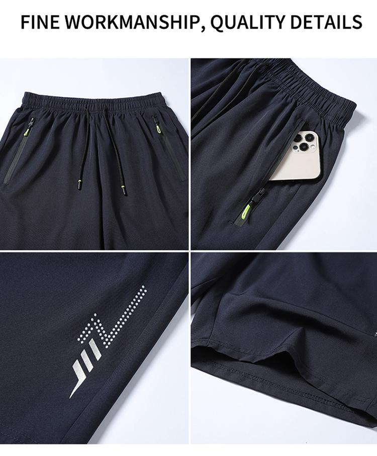 Summer men's quick drying shorts with reflective side labels, lightweight and breathable, suitable for fitness, running, loose, casual, fashionable, versatile sports shorts 5PCS value combination Summer men's quick drying shorts with reflective side labels, lightweight and breathable, suitable for fitness, running, loose, casual, fashionable, versatile sports shorts 5PCS value combination