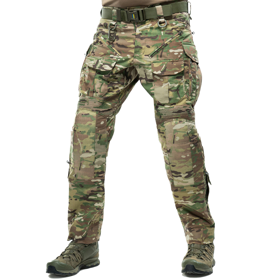 Men's Multi-Pocket Tactical Work Pants, Knee-Padded Combat Pants