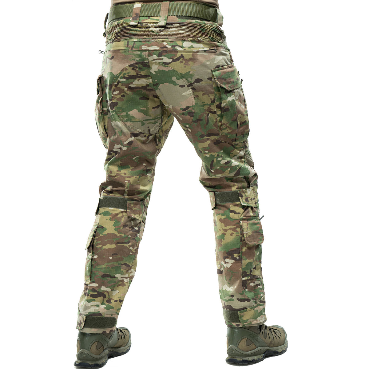 Men's Multi-Pocket Tactical Work Pants, Knee-Padded Combat Pants