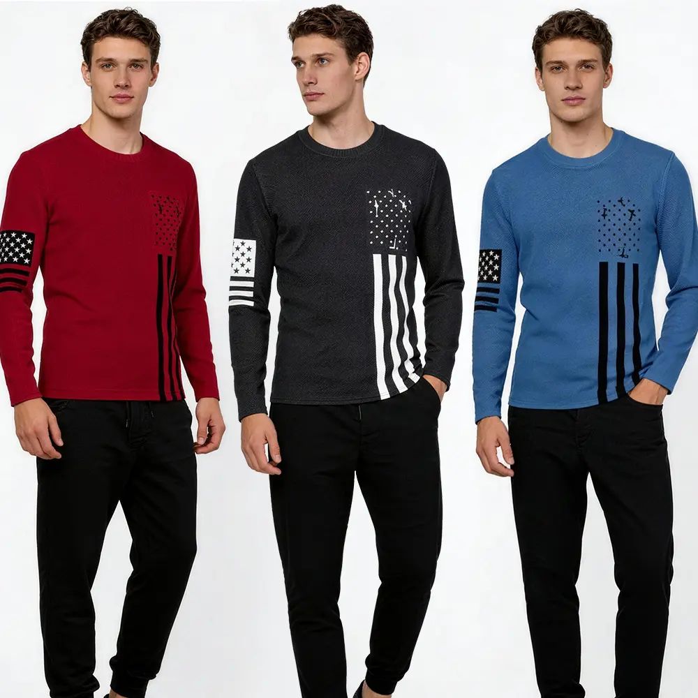 Men's 5-Piece Long Sleeve Athletic Apparel Shirt