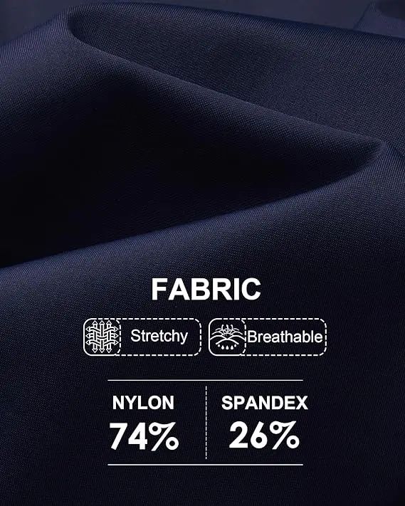 Men's Stretch Dress Pants No Iron Golf Pants Expandable Waist Flat Front Business Casual Formal Pants