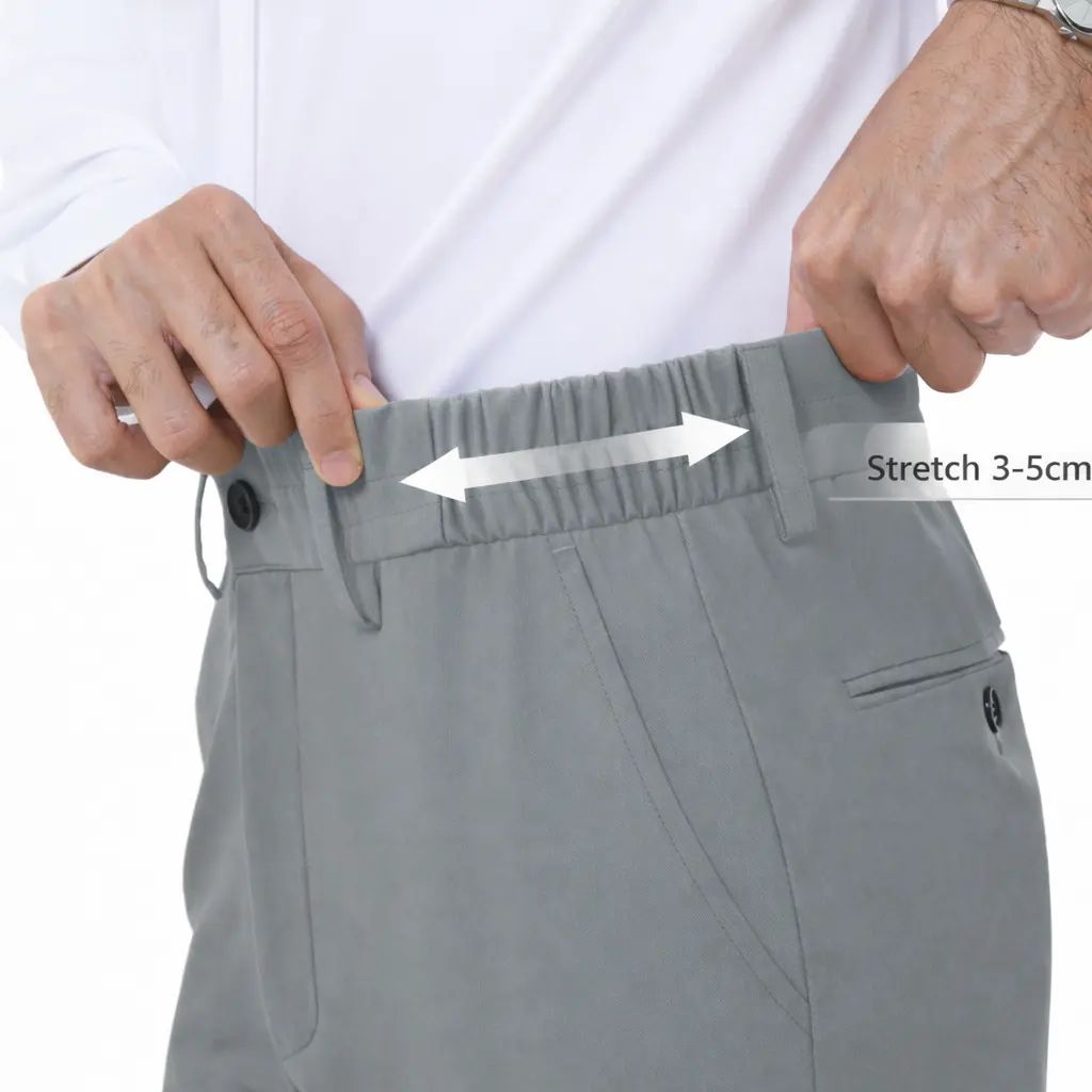 Men's Stretch Dress Pants No Iron Golf Pants Expandable Waist Flat Front Business Casual Formal Pants