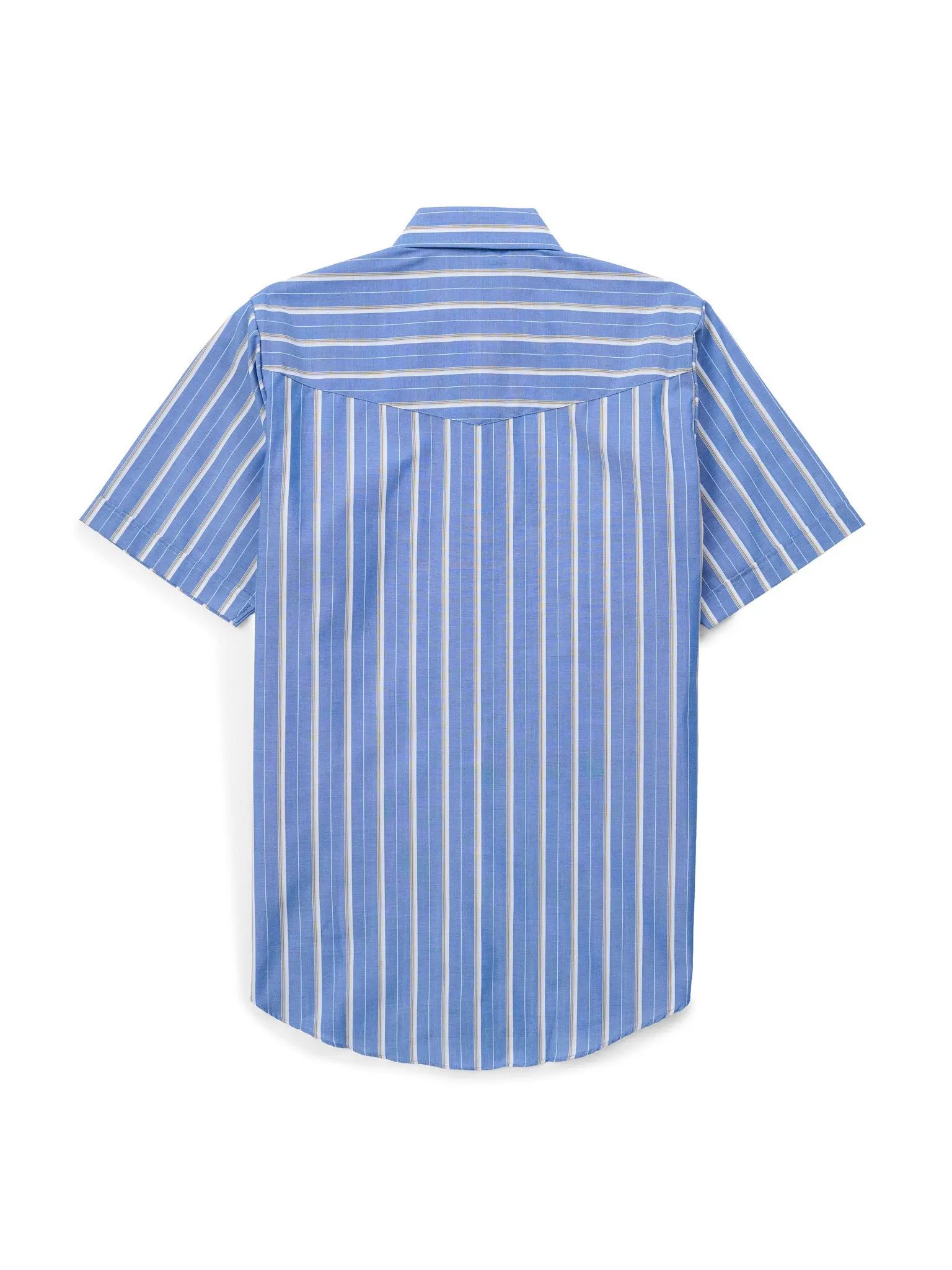 Men's Short-Sleeve Stripe Western Snap Shirt, Menswear Tops with Functional Fabric and Pocket, Shortsleeve, Classic, Polyester, Casual, Male Clothing