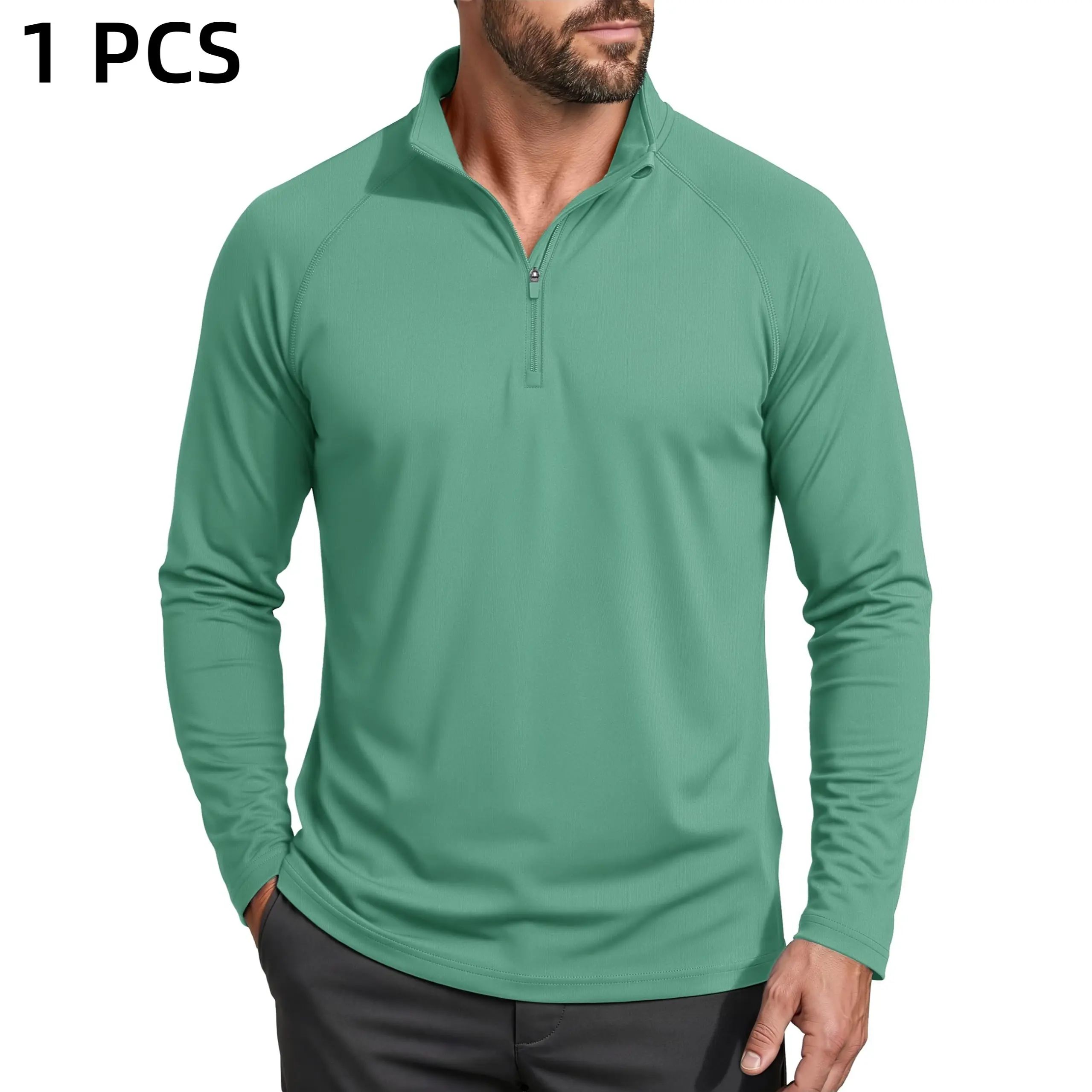 Men's 1/4 Zip Shirt UPF 50+ Quick Dry Lightweight Long Sleeve for Hiking Running Rashguard Outdoor Sports Clothing Sports Casual Wear Outdoorfun,back to school,back to school shopping