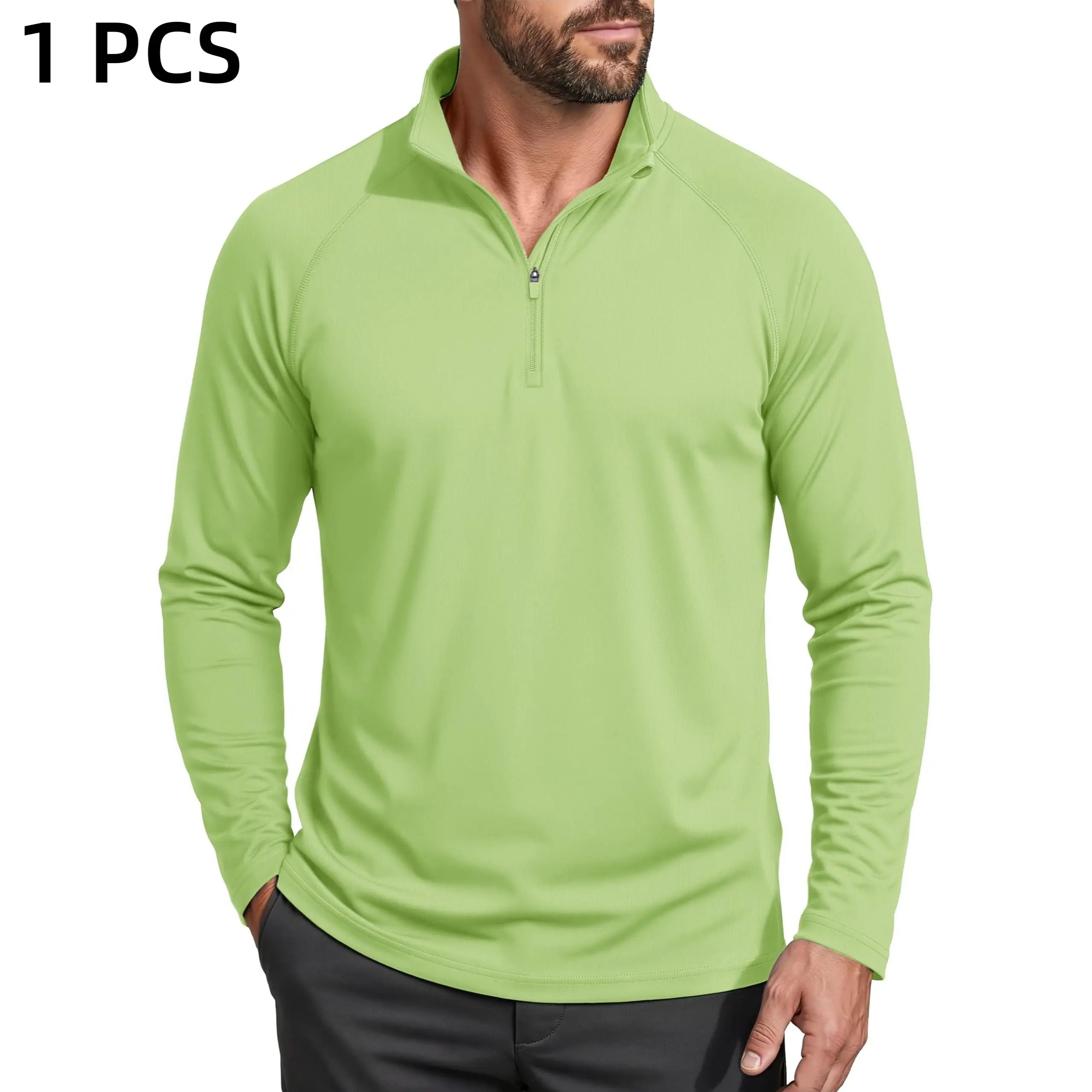 Men's 1/4 Zip Shirt UPF 50+ Quick Dry Lightweight Long Sleeve for Hiking Running Rashguard Outdoor Sports Clothing Sports Casual Wear Outdoorfun,back to school,back to school shopping