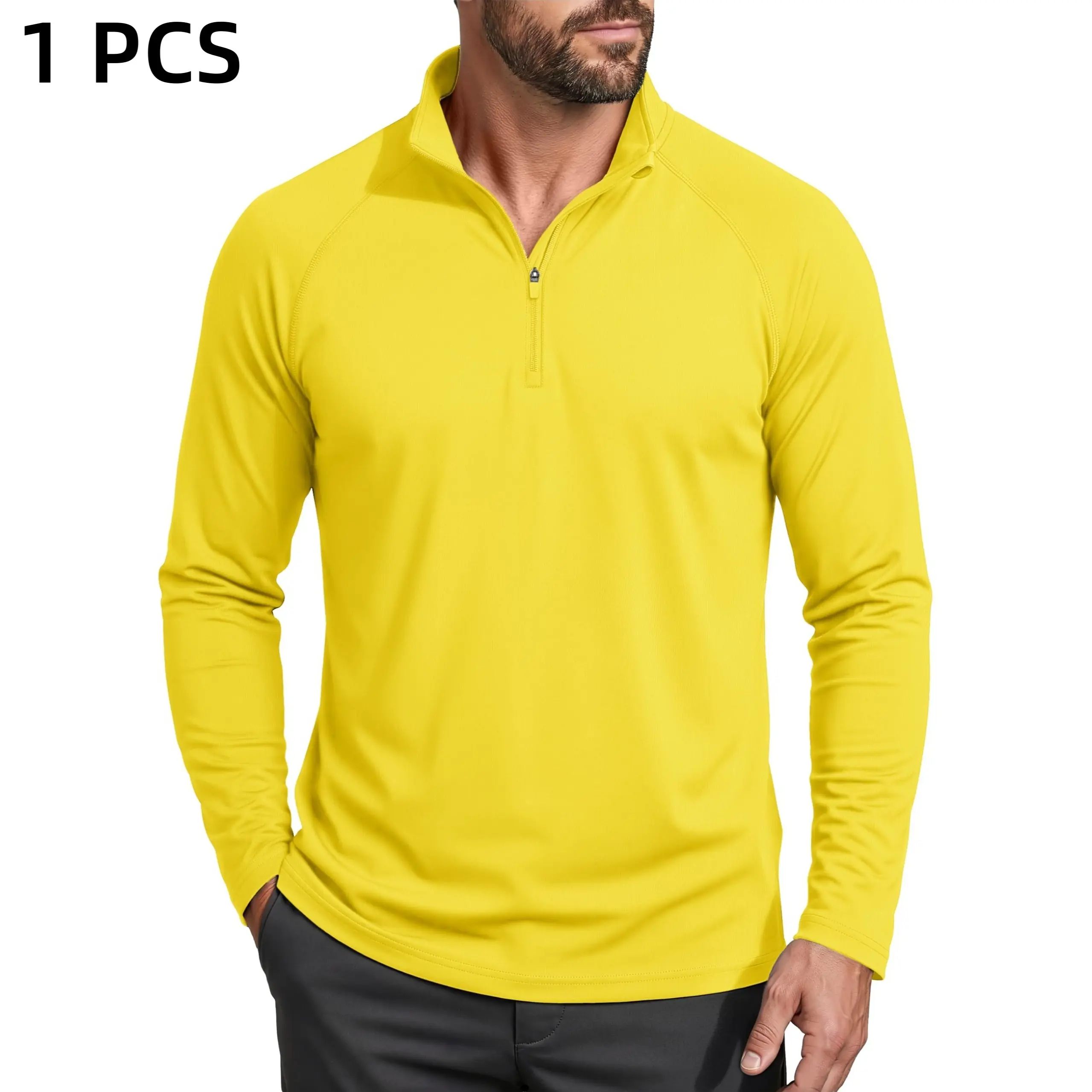 Men's 1/4 Zip Shirt UPF 50+ Quick Dry Lightweight Long Sleeve for Hiking Running Rashguard Outdoor Sports Clothing Sports Casual Wear Outdoorfun,back to school,back to school shopping
