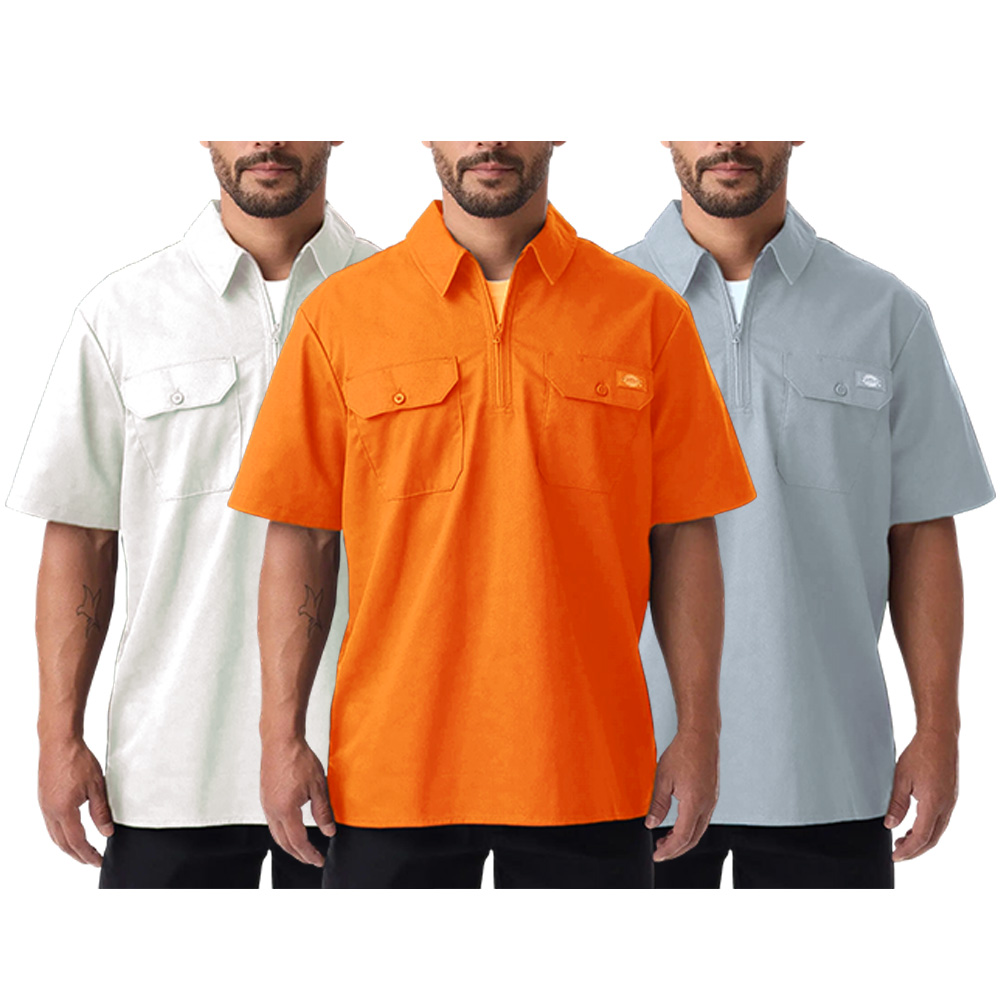1/4 Zip Work Shirt, Relaxed Fit Full Zip, Workwear Style
