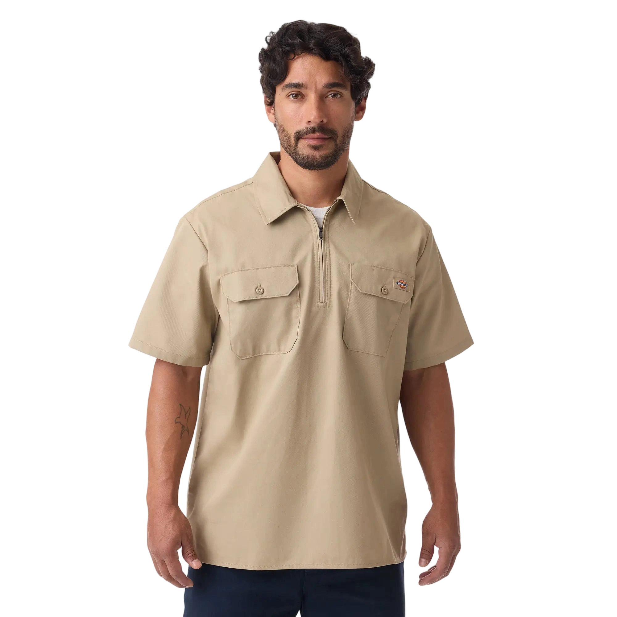 1/4 Zip Work Shirt, Relaxed Fit Full Zip, Workwear Style