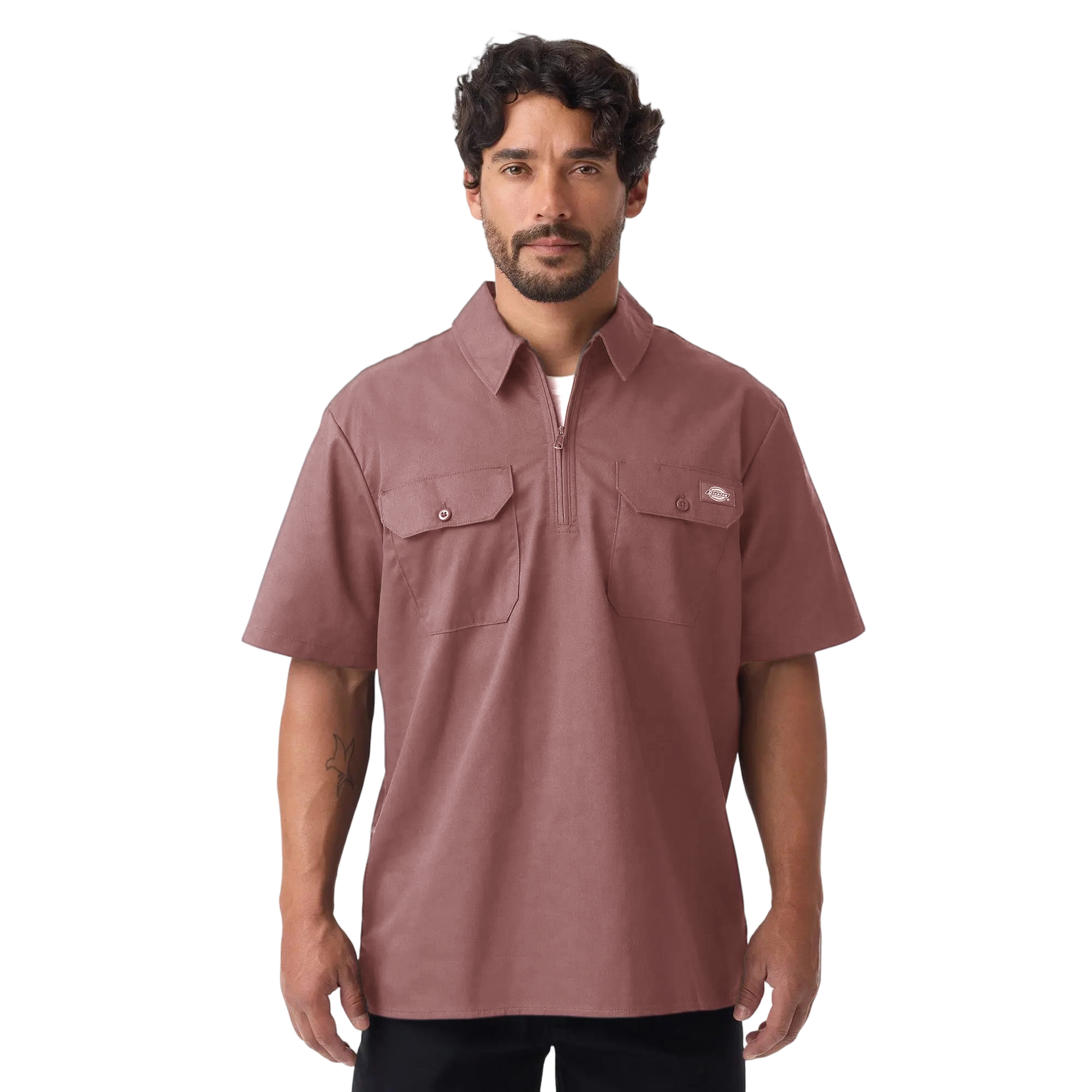 1/4 Zip Work Shirt, Relaxed Fit Full Zip, Workwear Style