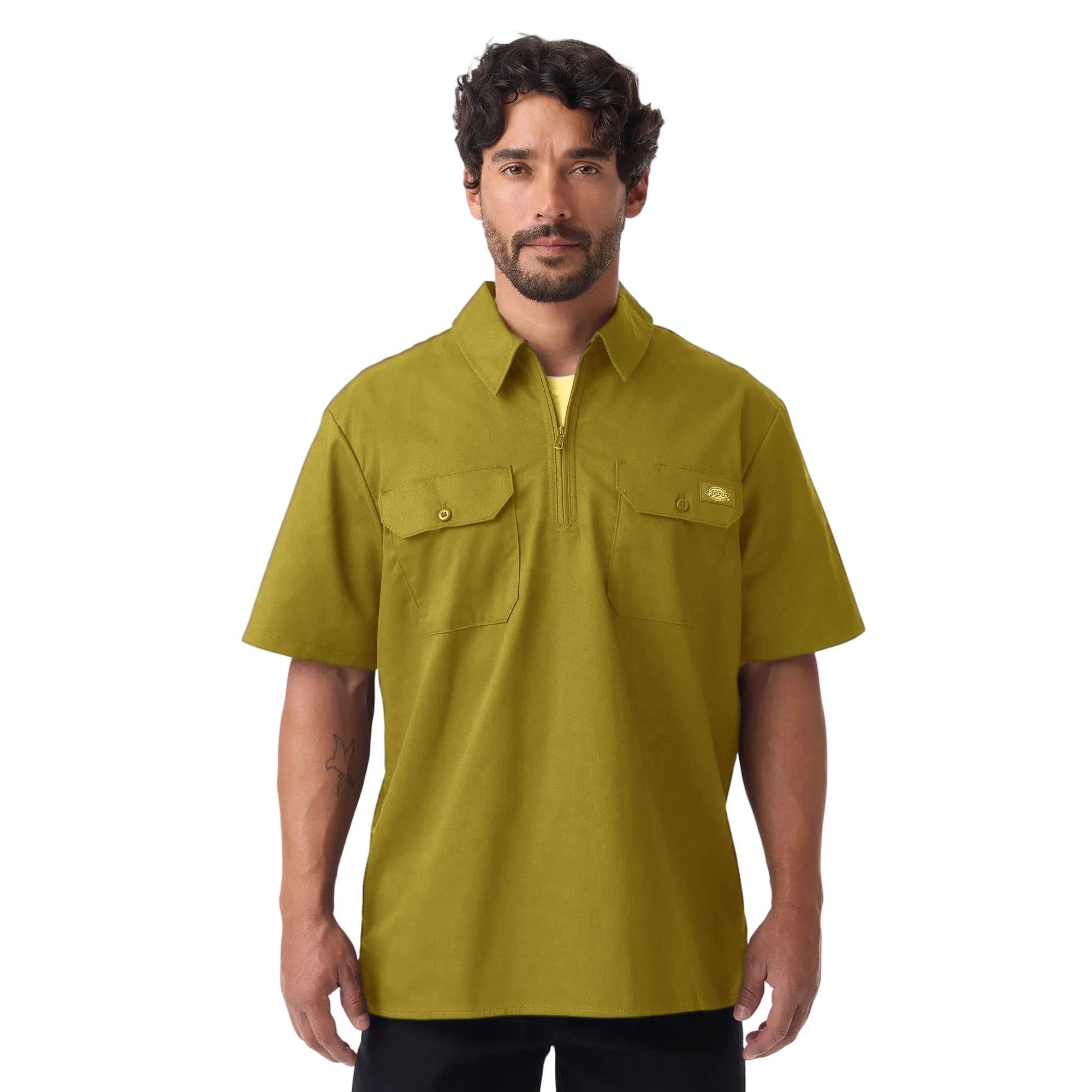 1/4 Zip Work Shirt, Relaxed Fit Full Zip, Workwear Style