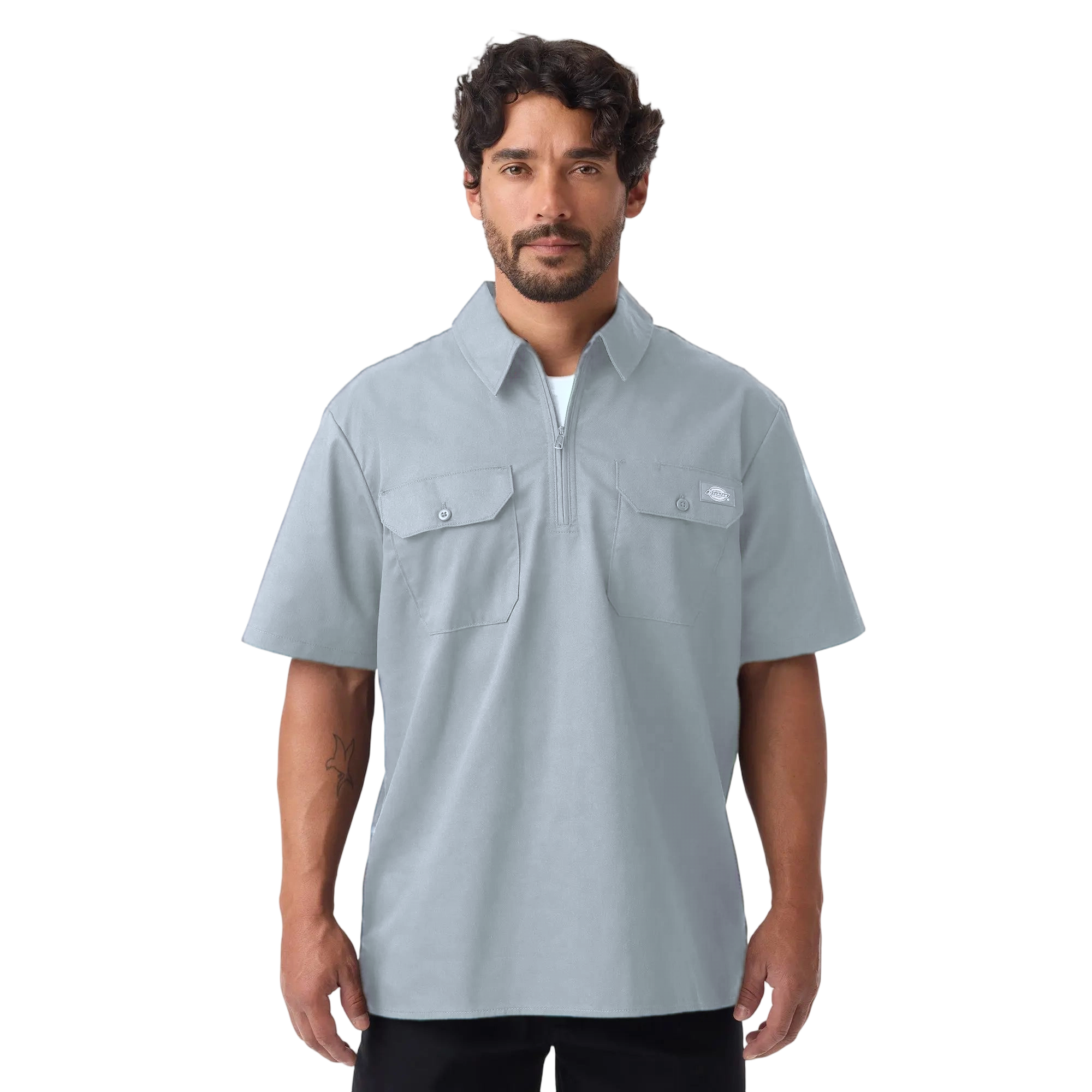 1/4 Zip Work Shirt, Relaxed Fit Full Zip, Workwear Style