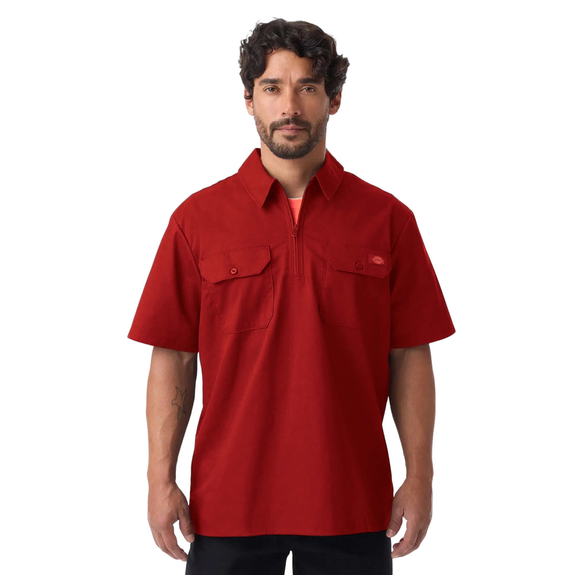 1/4 Zip Work Shirt, Relaxed Fit Full Zip, Workwear Style
