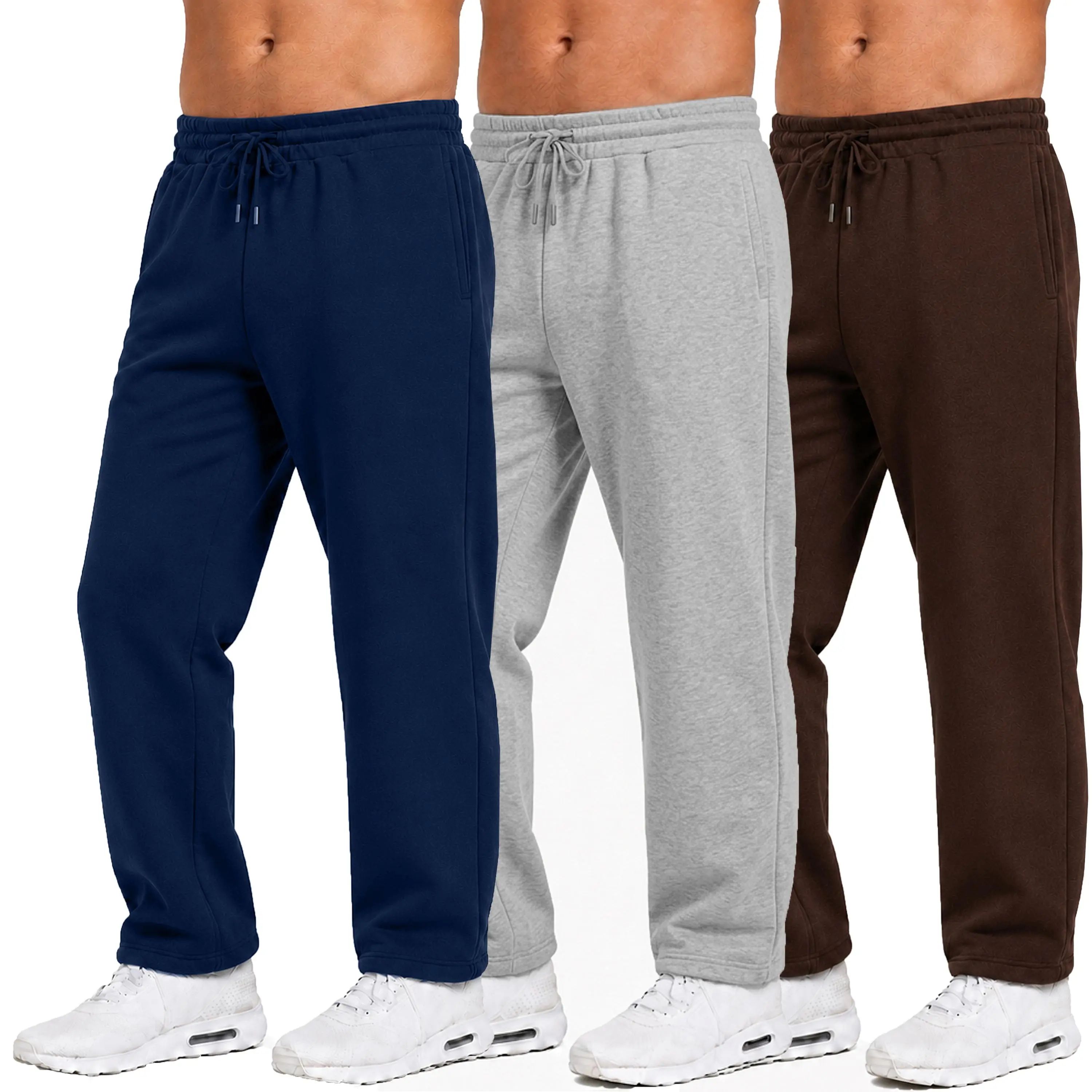 Men's Classic Heavyweight Fleece Sweatpants with Open Bottom