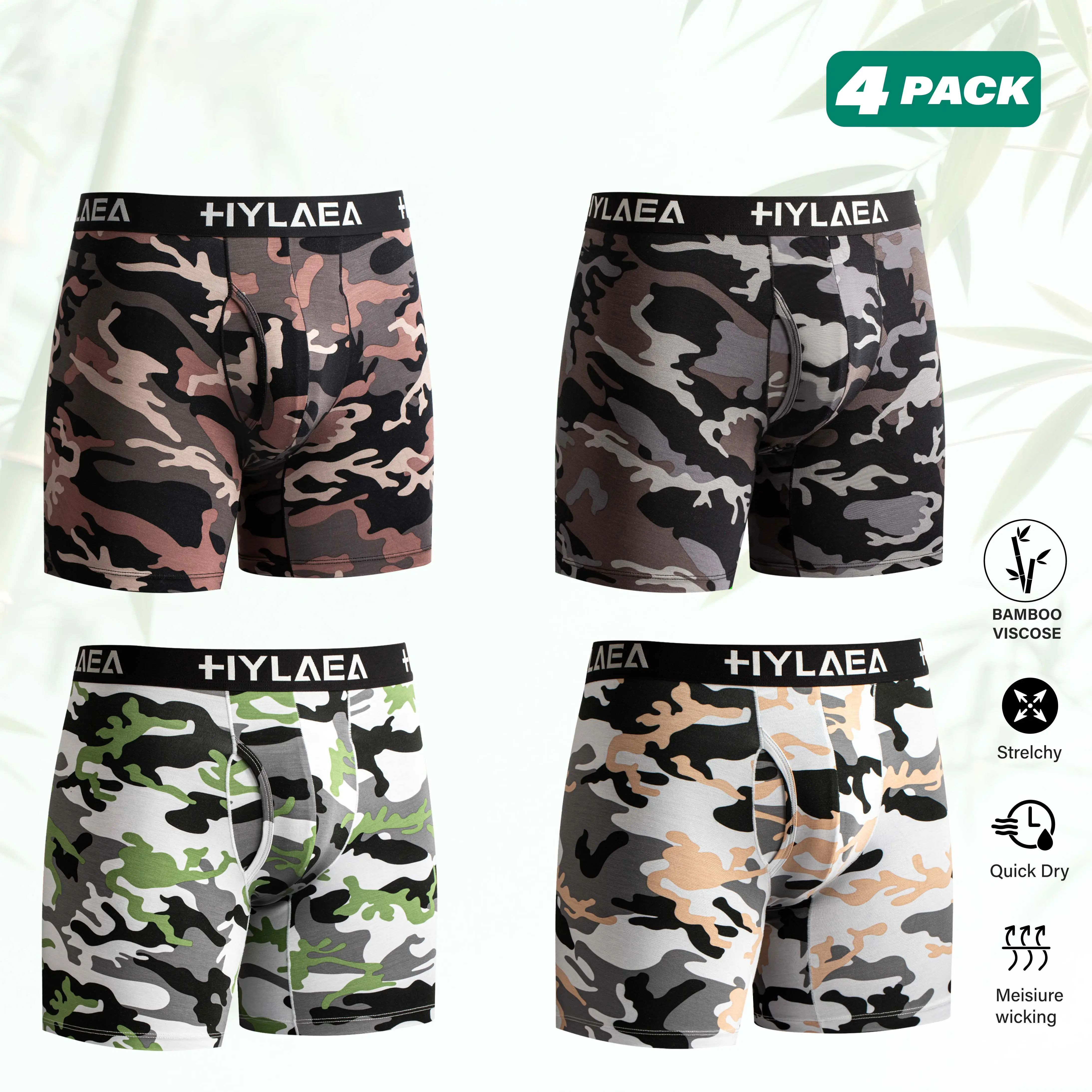 Men's Classic Bamboo Viscose Comfy Boxer Briefs - Moisture Wicking, Breathable