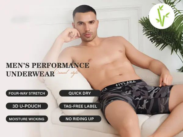 Men's Classic Bamboo Viscose Comfy Boxer Briefs - Moisture Wicking, Breathable