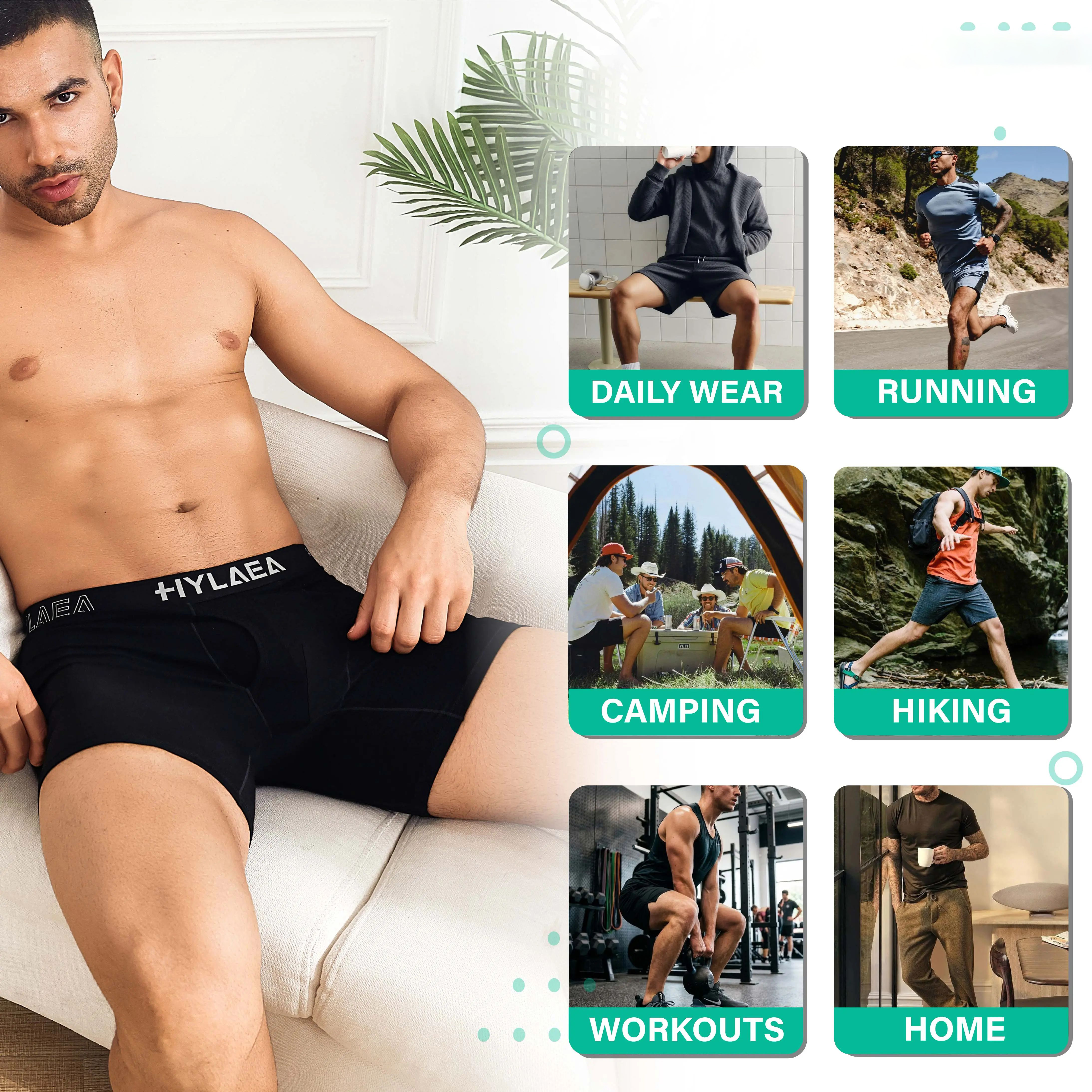Men's Classic Bamboo Viscose Comfy Boxer Briefs - Moisture Wicking, Breathable