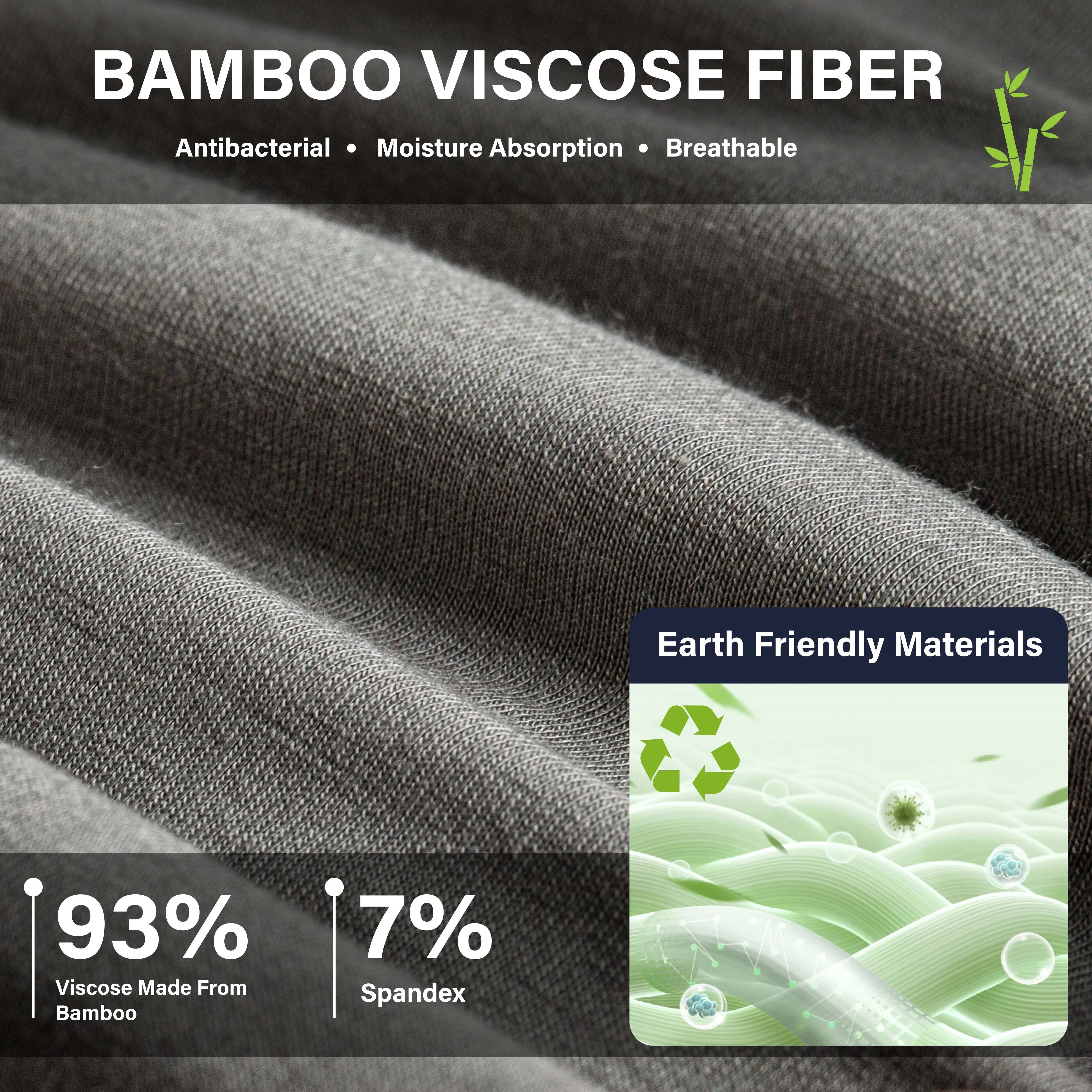 Men's Classic Bamboo Viscose Comfy Boxer Briefs - Moisture Wicking, Breathable
