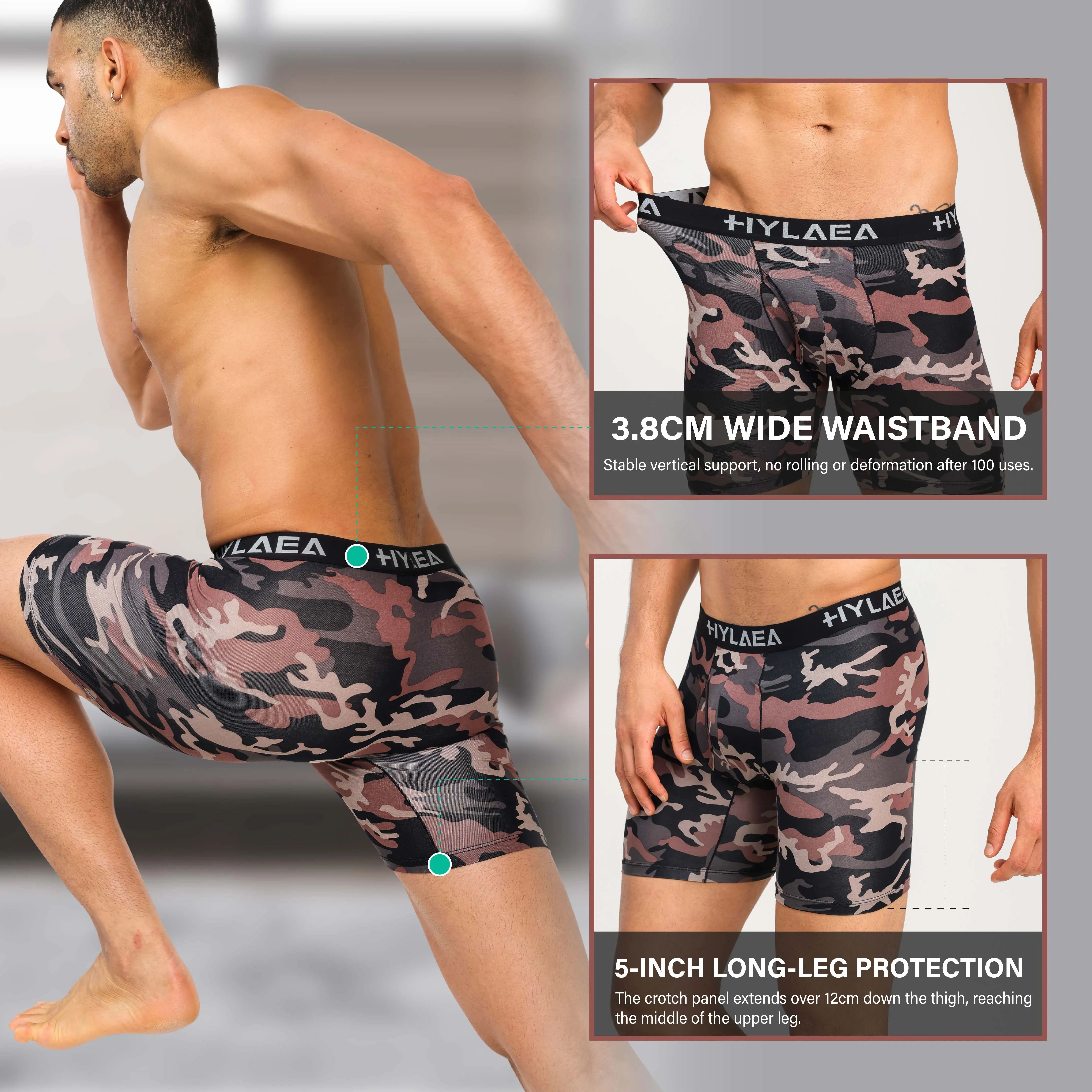 Men's Classic Bamboo Viscose Comfy Boxer Briefs - Moisture Wicking, Breathable