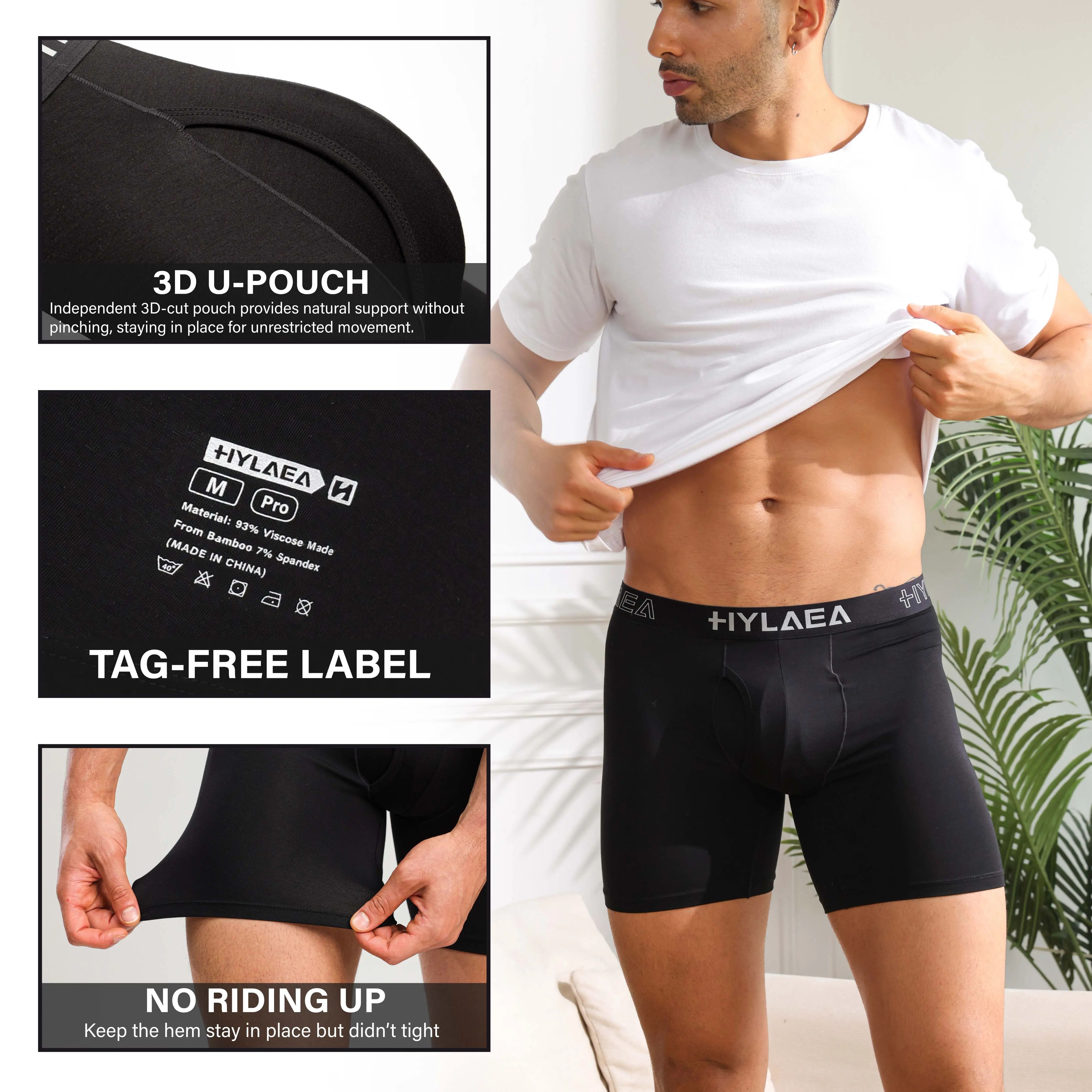 Men's Classic Bamboo Viscose Comfy Boxer Briefs - Moisture Wicking, Breathable