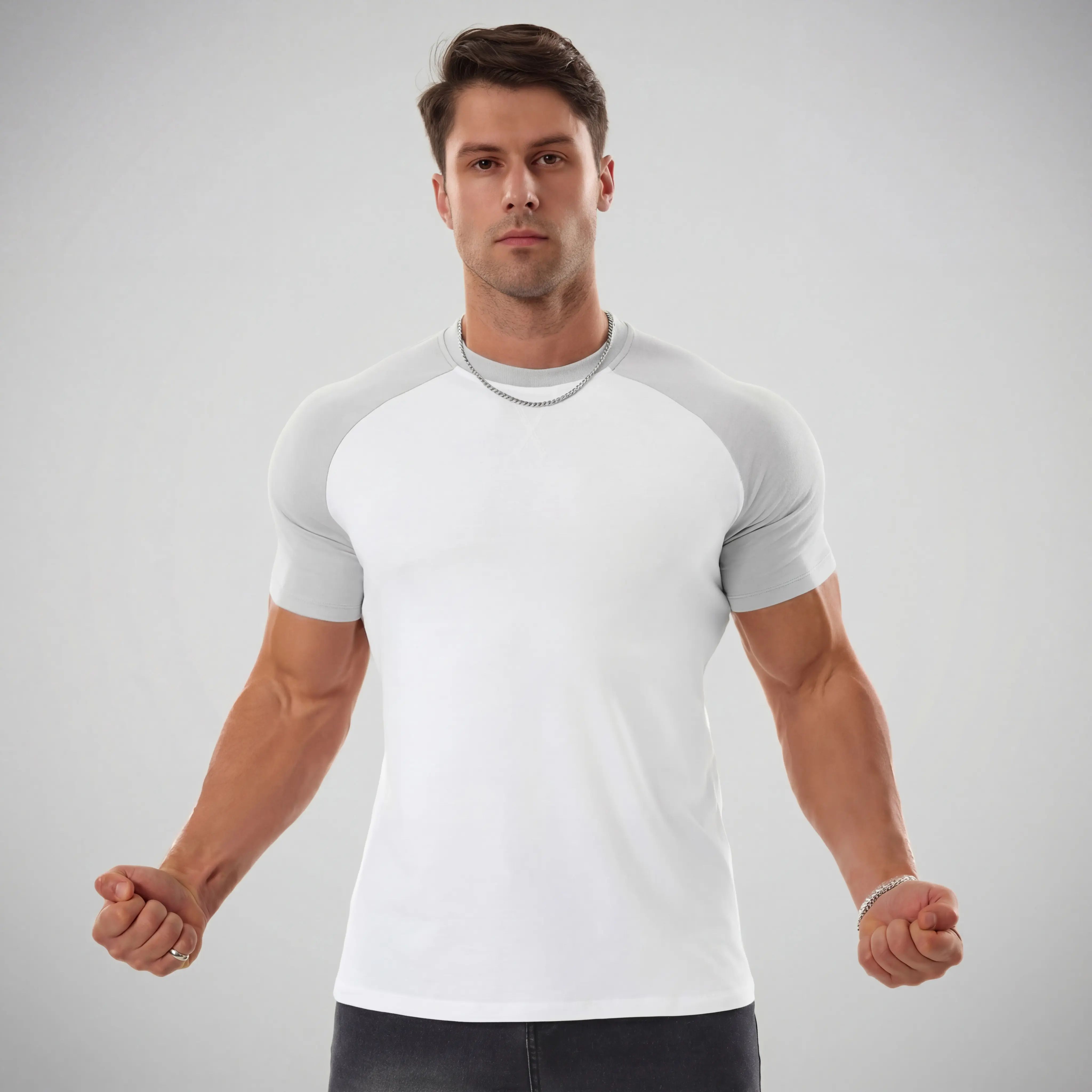 Men's Raglan Sleeve Tee, Arm-Enhancing Sleeves, Lightweight & Breathable, Universal Fit Design