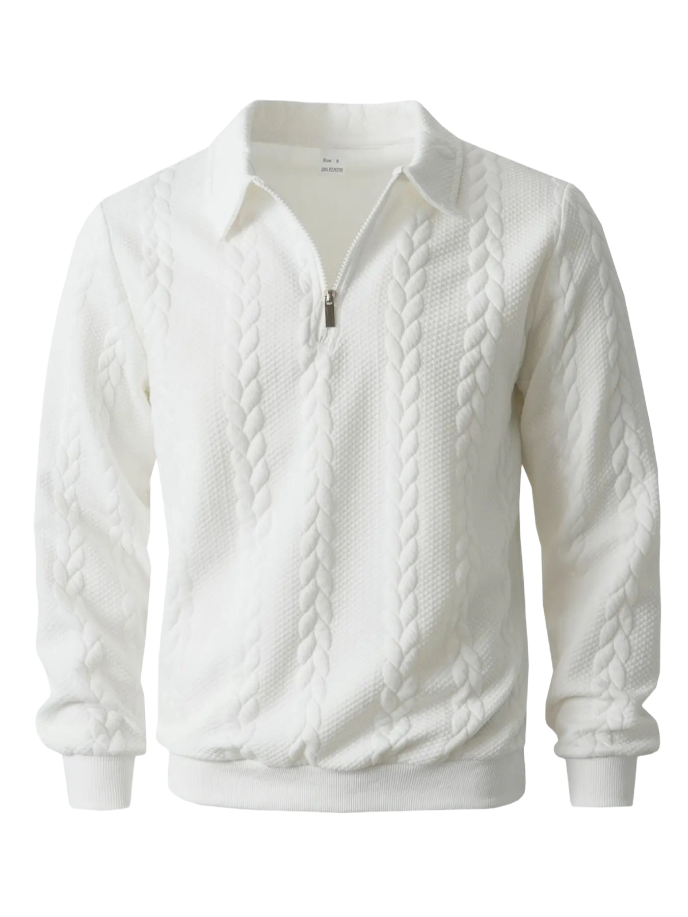 Men's Spring Outfits Knitted Polo Neck Long Sleeve Fitted Knitwear Sweatshirt for Daily Wear