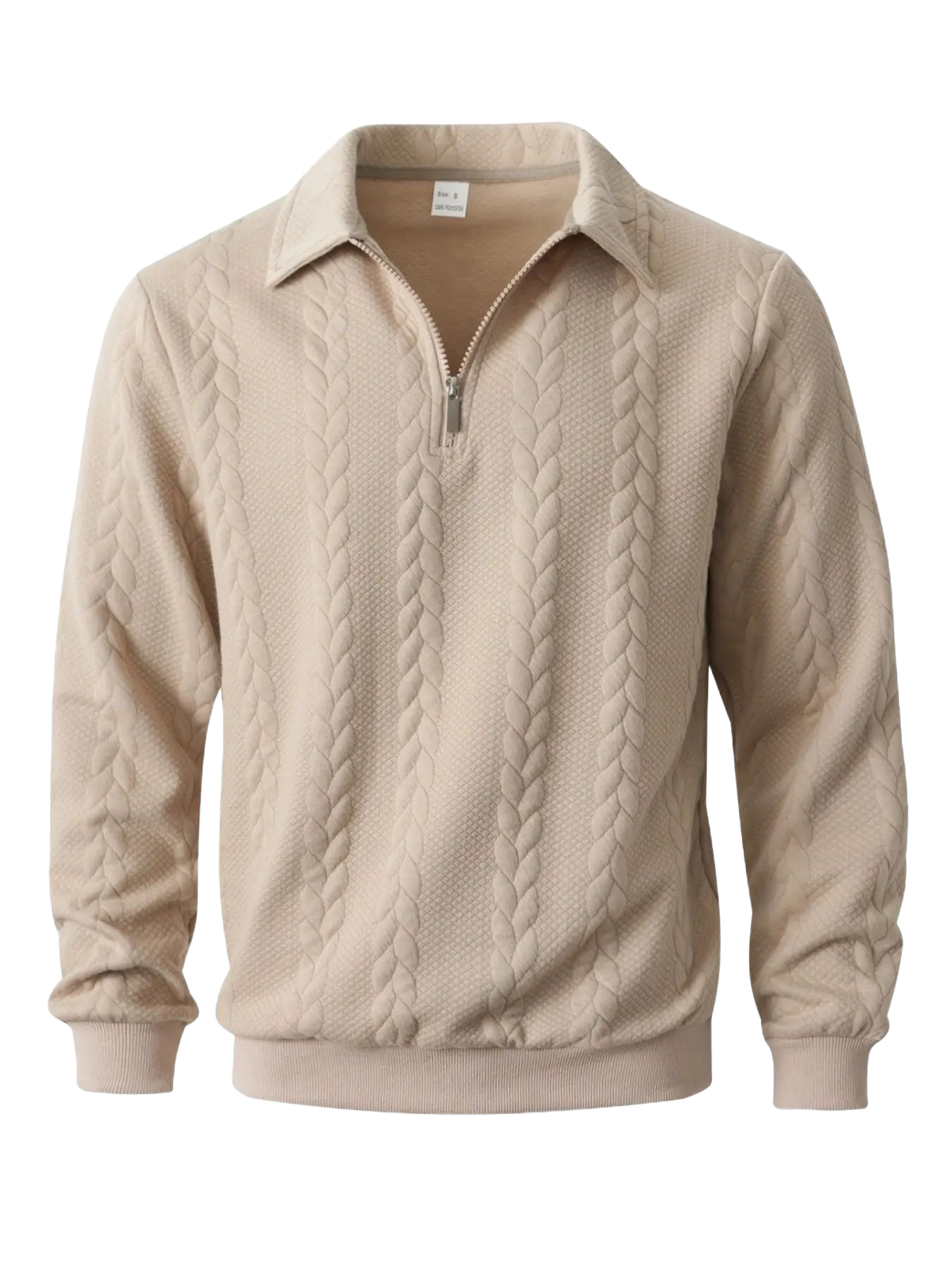 Men's Spring Outfits Knitted Polo Neck Long Sleeve Fitted Knitwear Sweatshirt for Daily Wear