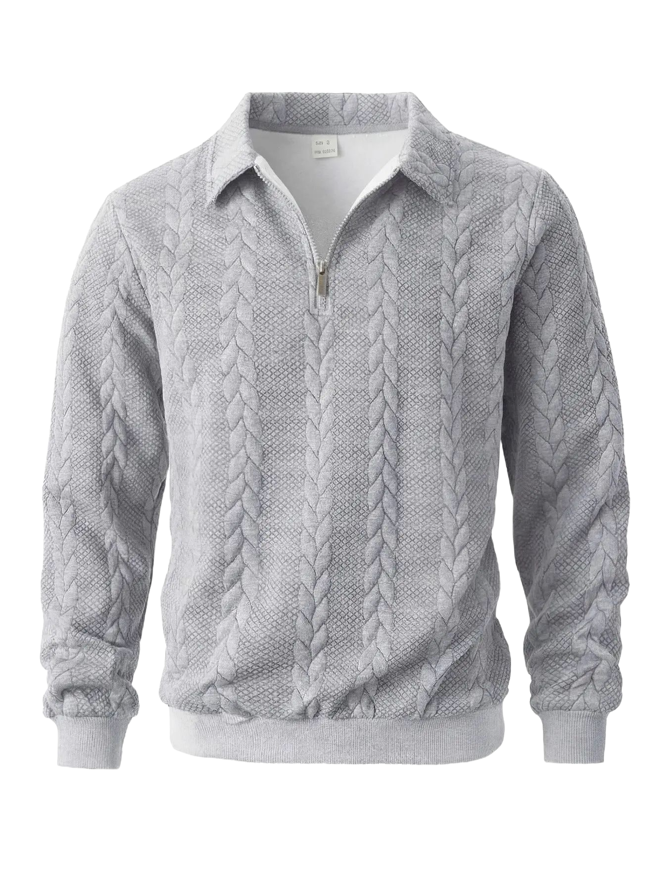 Men's Spring Outfits Knitted Polo Neck Long Sleeve Fitted Knitwear Sweatshirt for Daily Wear