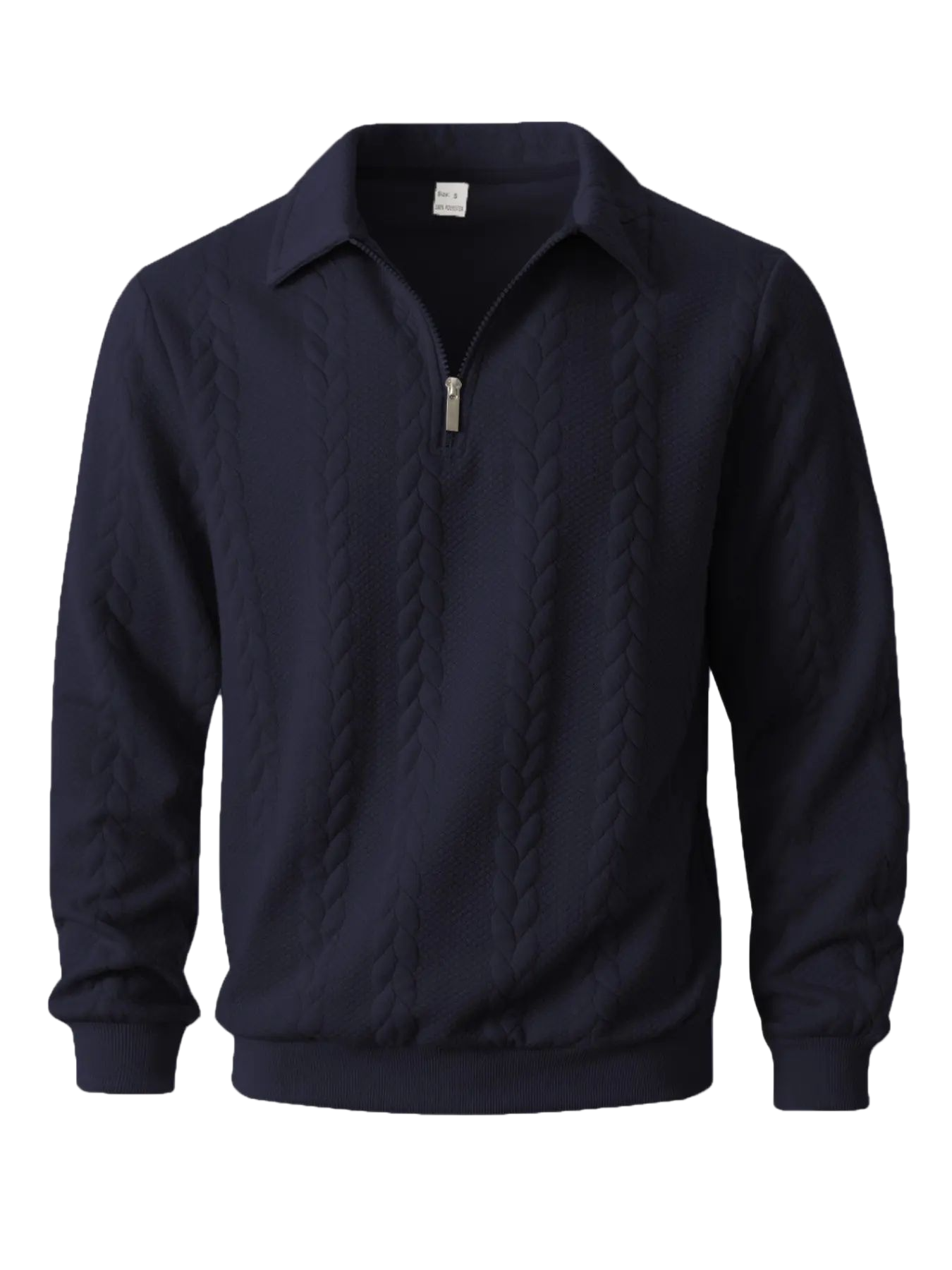 Men's Spring Outfits Knitted Polo Neck Long Sleeve Fitted Knitwear Sweatshirt for Daily Wear