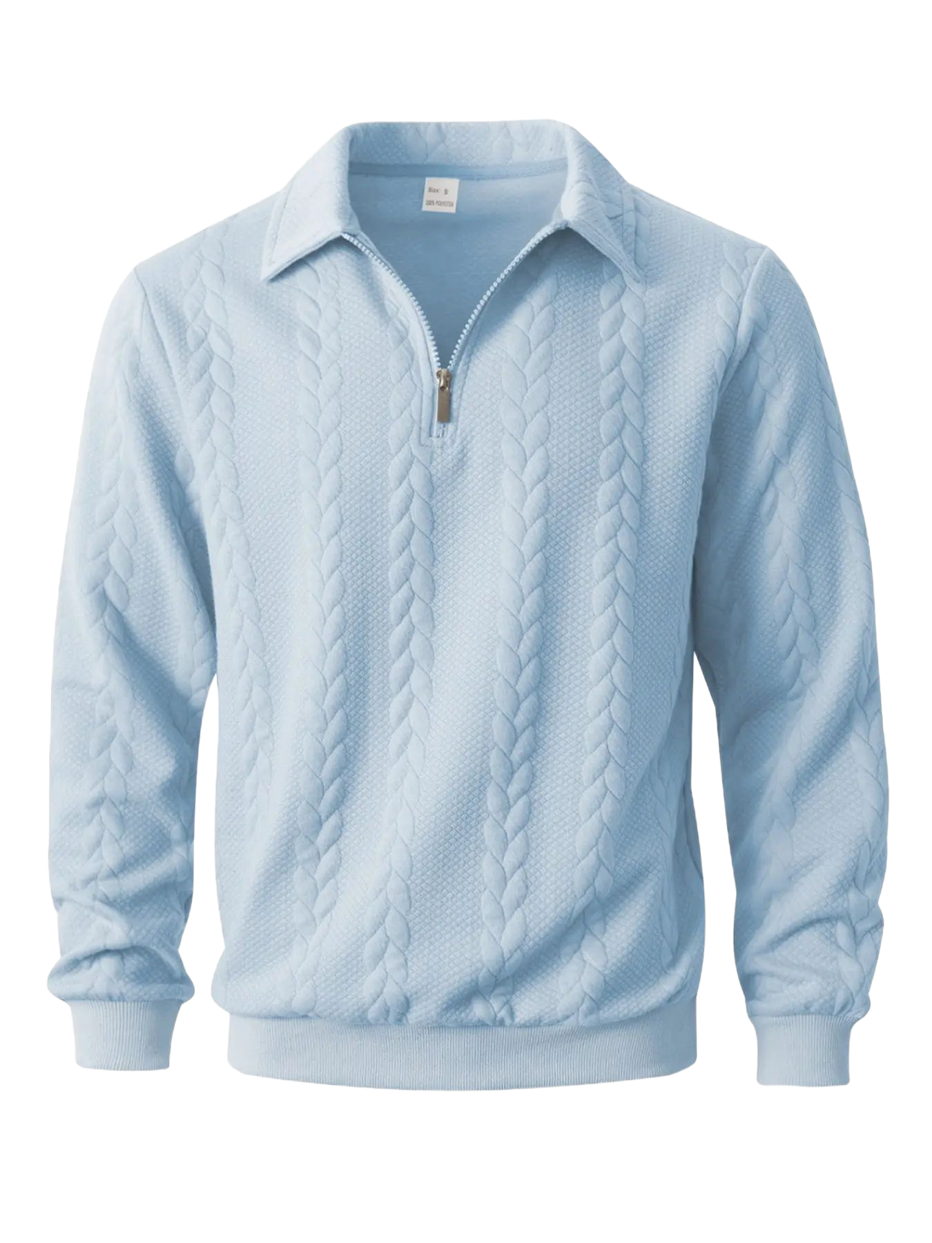 Men's Spring Outfits Knitted Polo Neck Long Sleeve Fitted Knitwear Sweatshirt for Daily Wear
