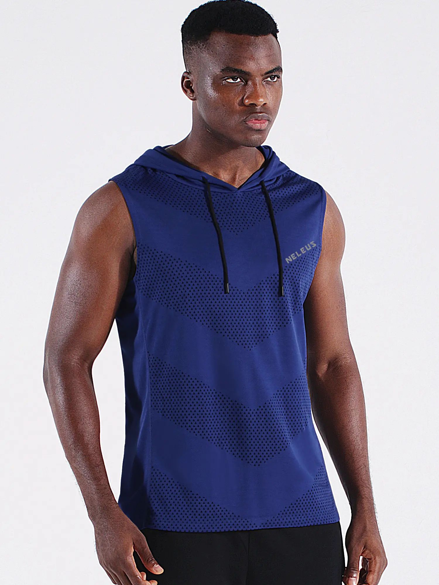 Men's Workout Clothes, Hooded Sleeveless Dry Fit Athletic Sports Vest for Running and Boxing